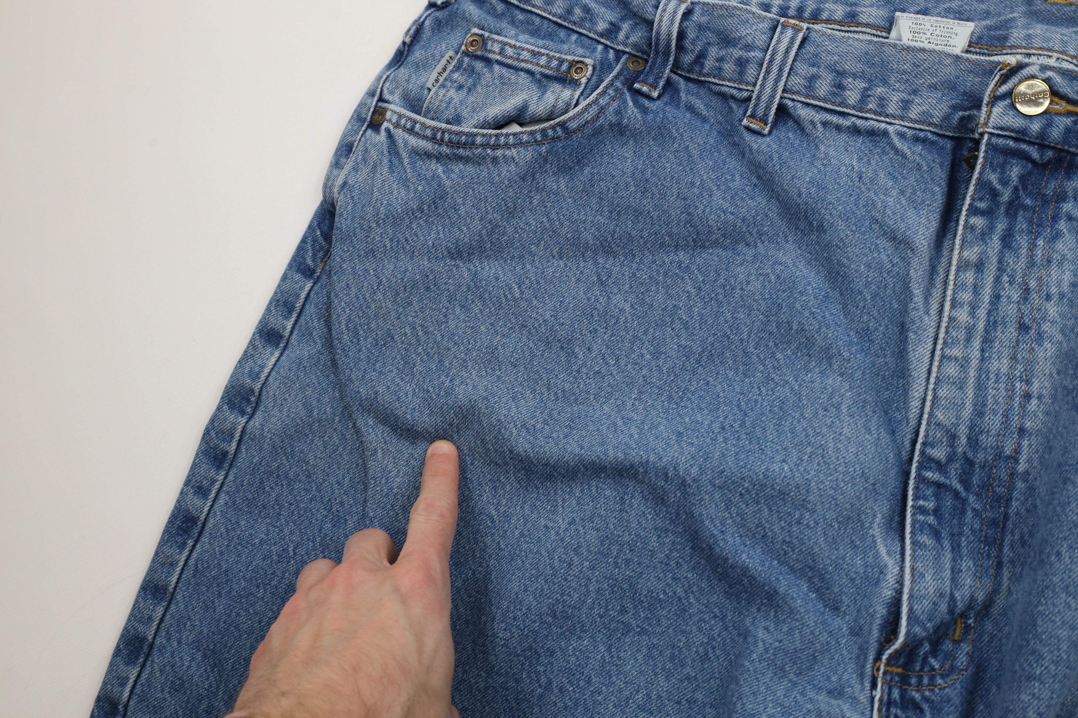 Carhartt × Vintage Vintage Carhartt Spell Out Relaxed Fit Denim Jeans Blue Size US 44 / EU 60 - 6 Thumbnail