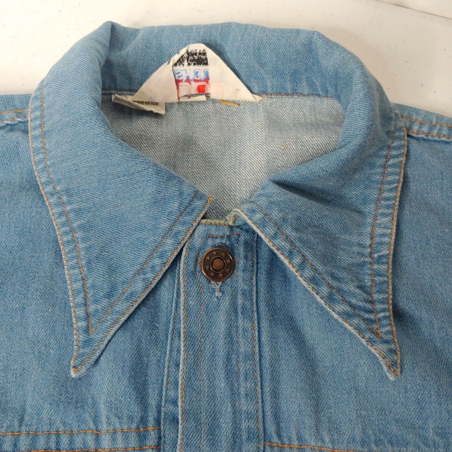 Denime VINTAGE Dude Washouts Denim Jacket Men M Western Ranch Wear Blue Size US 31 - 4 Thumbnail
