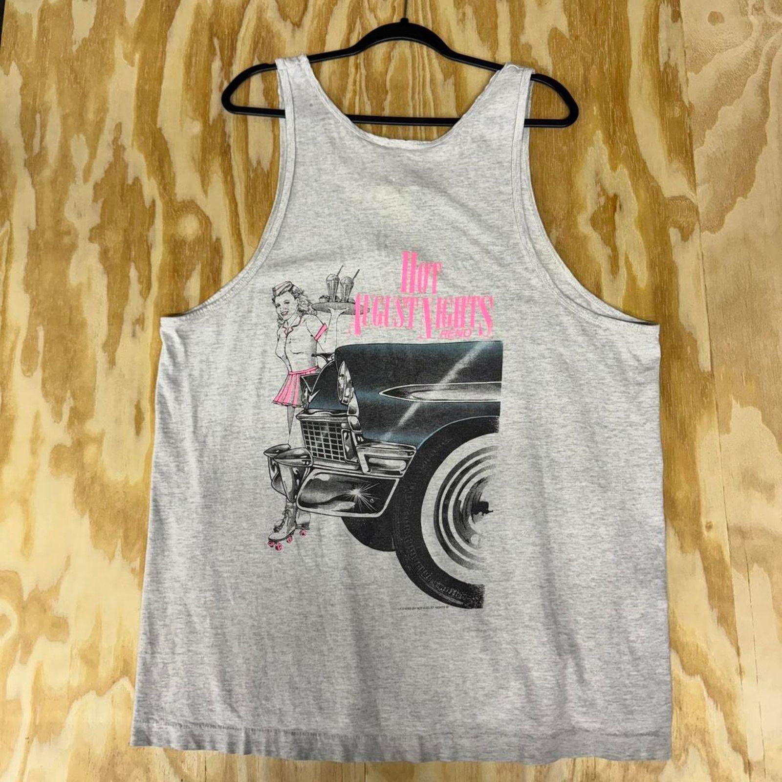 Fruit Of The Loom Vintage y2k hot august nights 1990s tank top pin up girl tee Size US XL / EU 56 / 4 - 1 Thumbnail