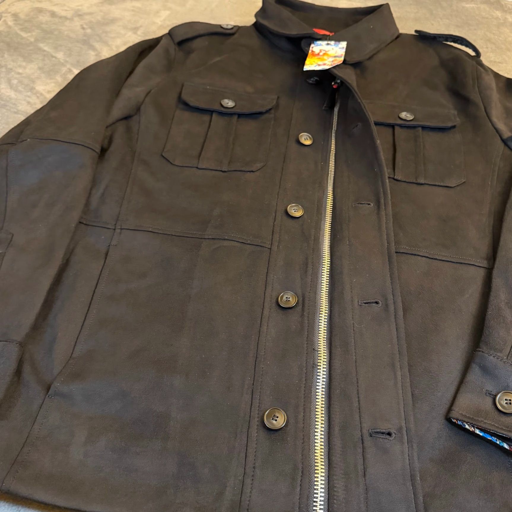 Robert Graham VINTAGE Robert Graham RG-50 Vegan Suede Utility Jacket Black Paisley Lining Mens XL NWT Size US XL / EU 56 / 4 - 2 Thumbnail