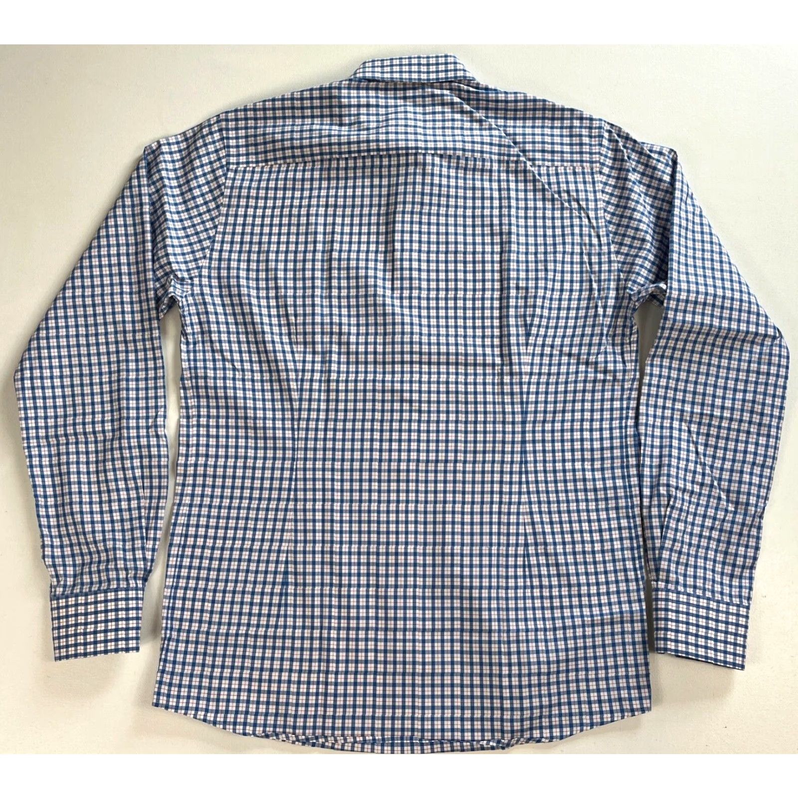 Eton Eton Dress Shirt Slim Check 41/16 Men’s Button-Up Long Sleeve Multicolor, Navy/White, Size 41/16, Regular, Men's Shirt Size 42R - 3 Thumbnail