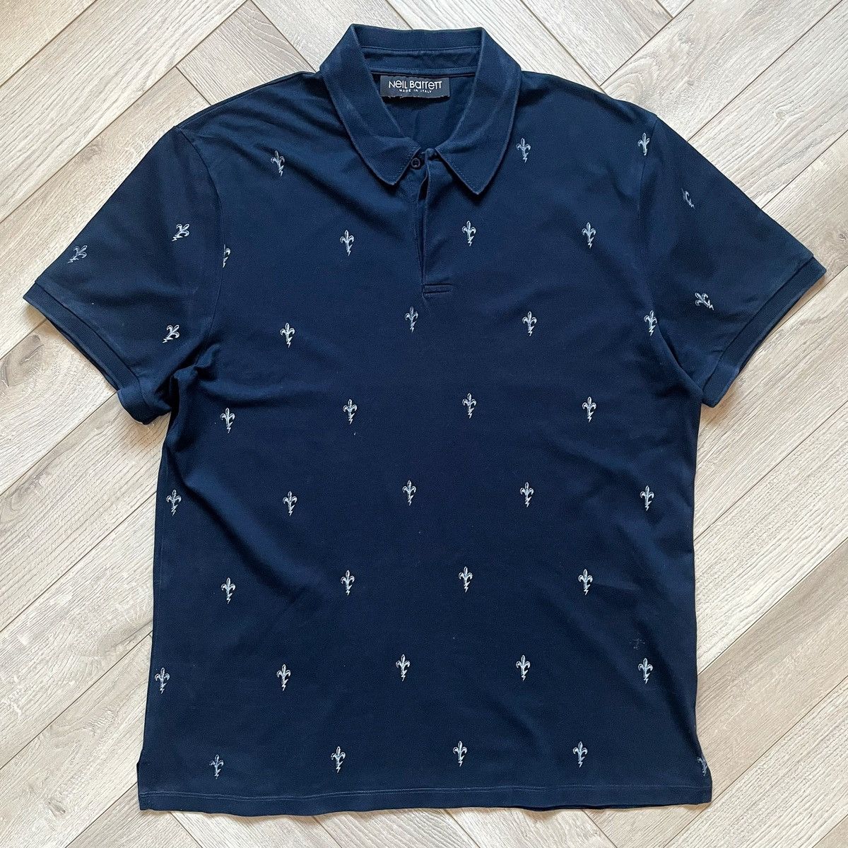 Neil Barrett Neil Barrett Regular Slim Fleur De Lis Polo Shirt Size US XL / EU 56 / 4 - 4 Thumbnail