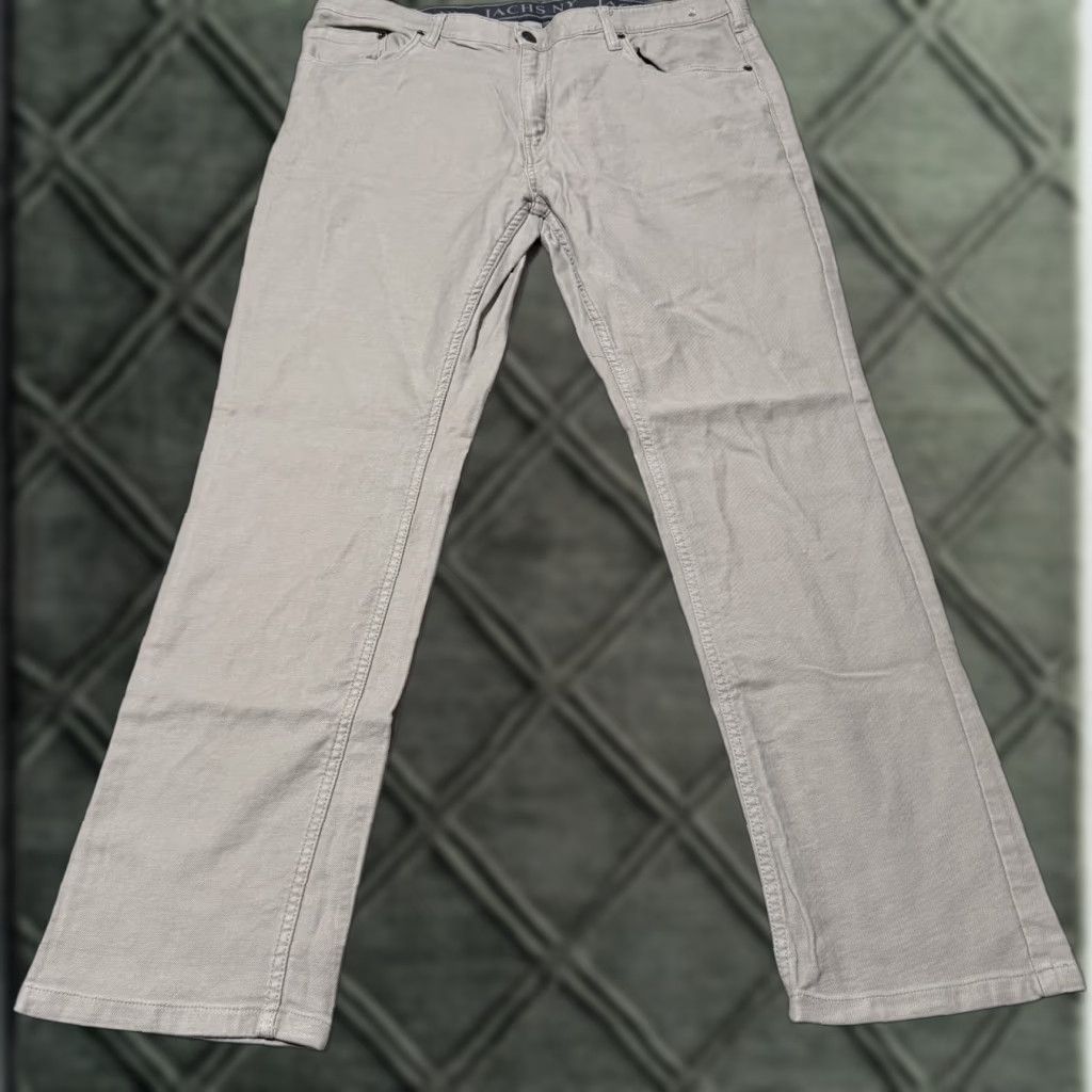 Vintage VINTAGE JACHS New York Mid-Weight 5-Pocket Stretch Pants Men Beige Straight 38X32 Size US 38 / EU 54 - 1 Thumbnail
