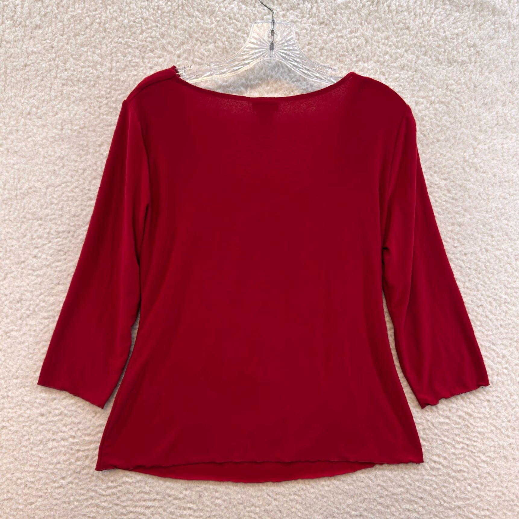 Vintage VINTAGE Y2K Top Red Jersey Ruched Cowl Neck Cocktail Large Slinky Stretch Shirt Womens L Size L / US 10 / IT 46 - 2 Thumbnail