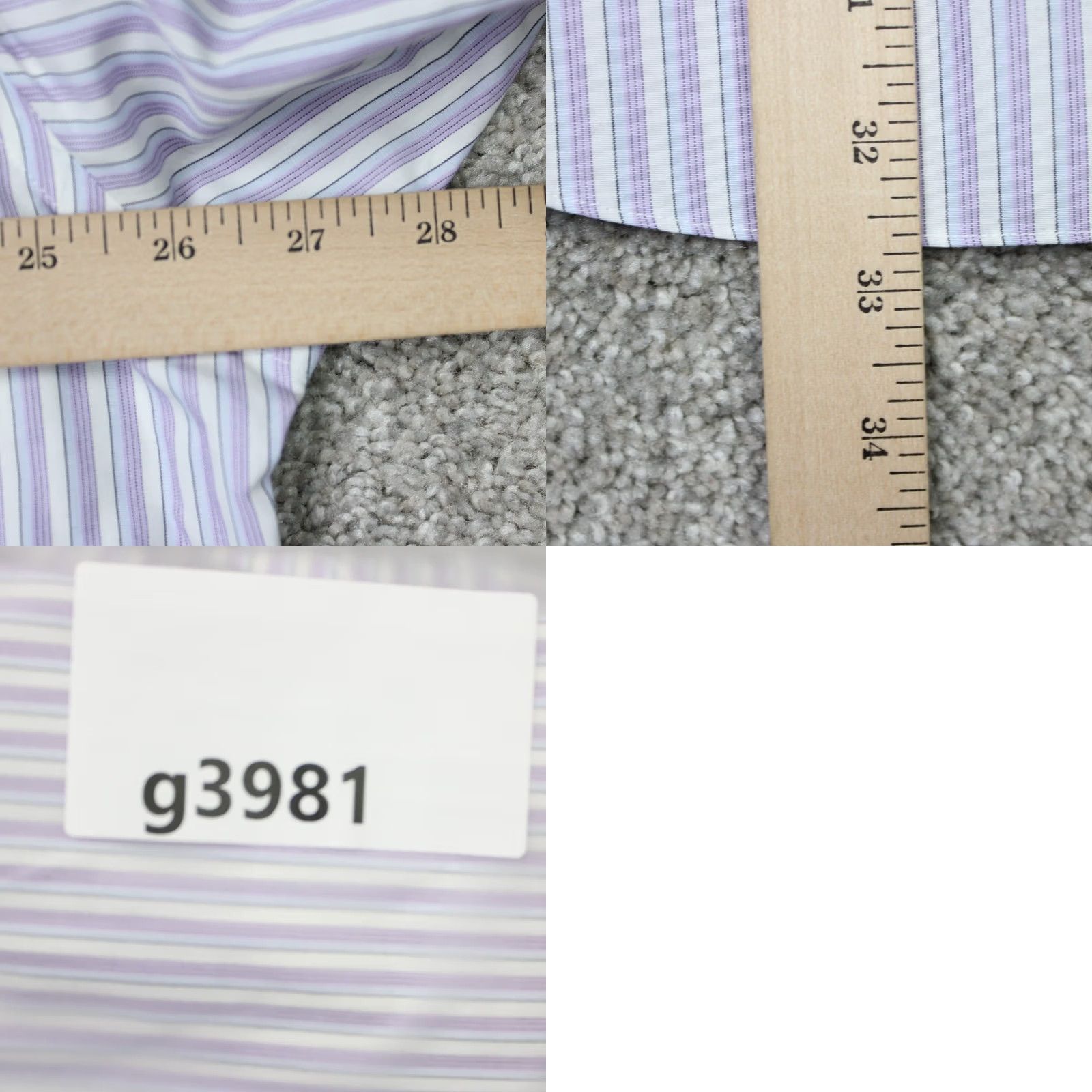 Nordstrom Nordstrom Dress Shirt Mens 17 1/2 35 Purple Classic Check Cotton Wrinkle Free Business Size US XXL / EU 58 / 5 - 9 Thumbnail
