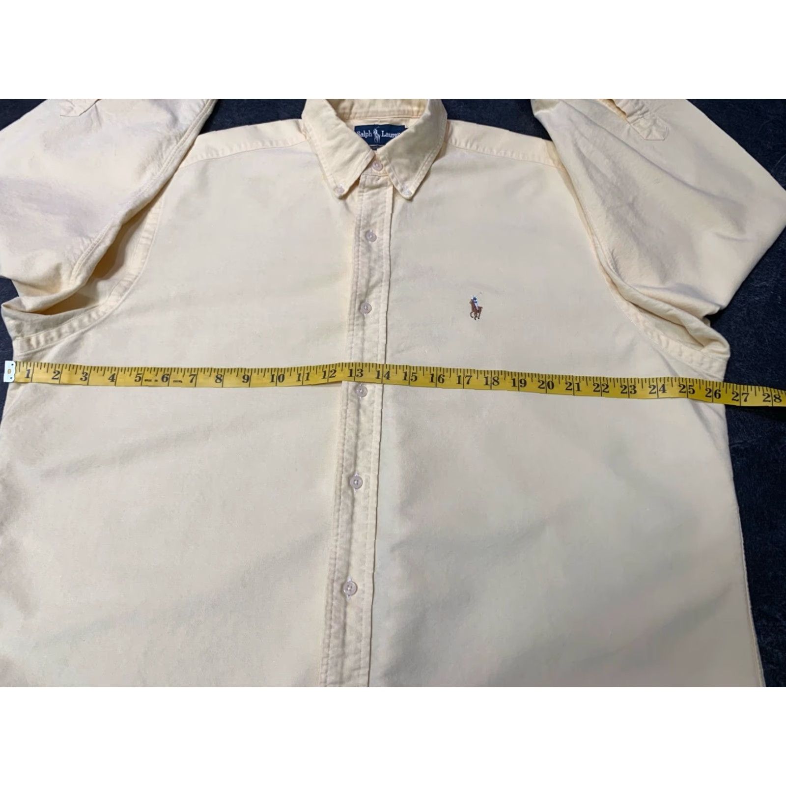 Ralph Lauren Ralph Lauren Polo Shirt Button-Up Men XL Yellow Check 50in Chest Classic 16.5-33 Casual Business Wear Size US XL / EU 56 / 4 - 7 Thumbnail