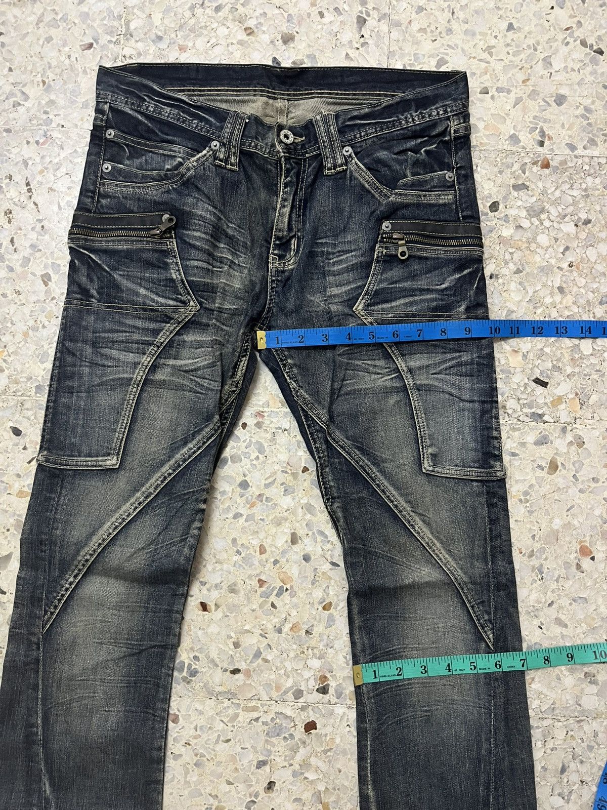 Michel Klein Michel Klein Femme Paris Distressed Multi-Zip Panel Denim Size US 32 / EU 48 - 14 Thumbnail