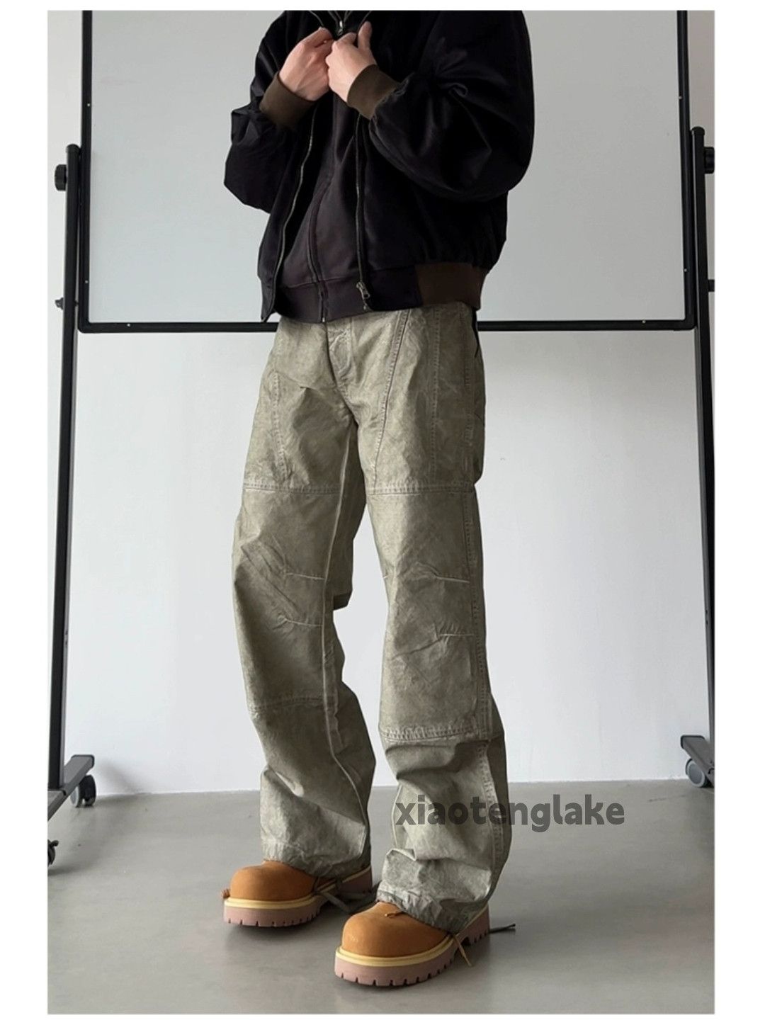 Designer × Japanese Brand × Vintage Unisex wax washed faded cleanfit patchwork pants Size US 34 / EU 50 - 2 Thumbnail