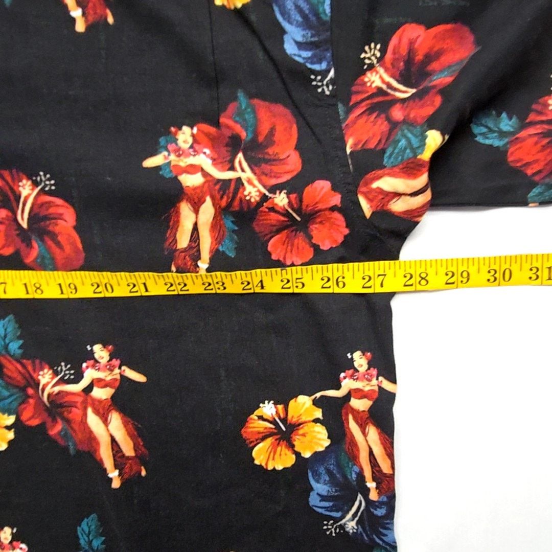 Other Knightsbridge Hawaiian Shirt Hula Girl Floral Black 2X Shirt Size US XXL / EU 58 / 5 - 8 Thumbnail
