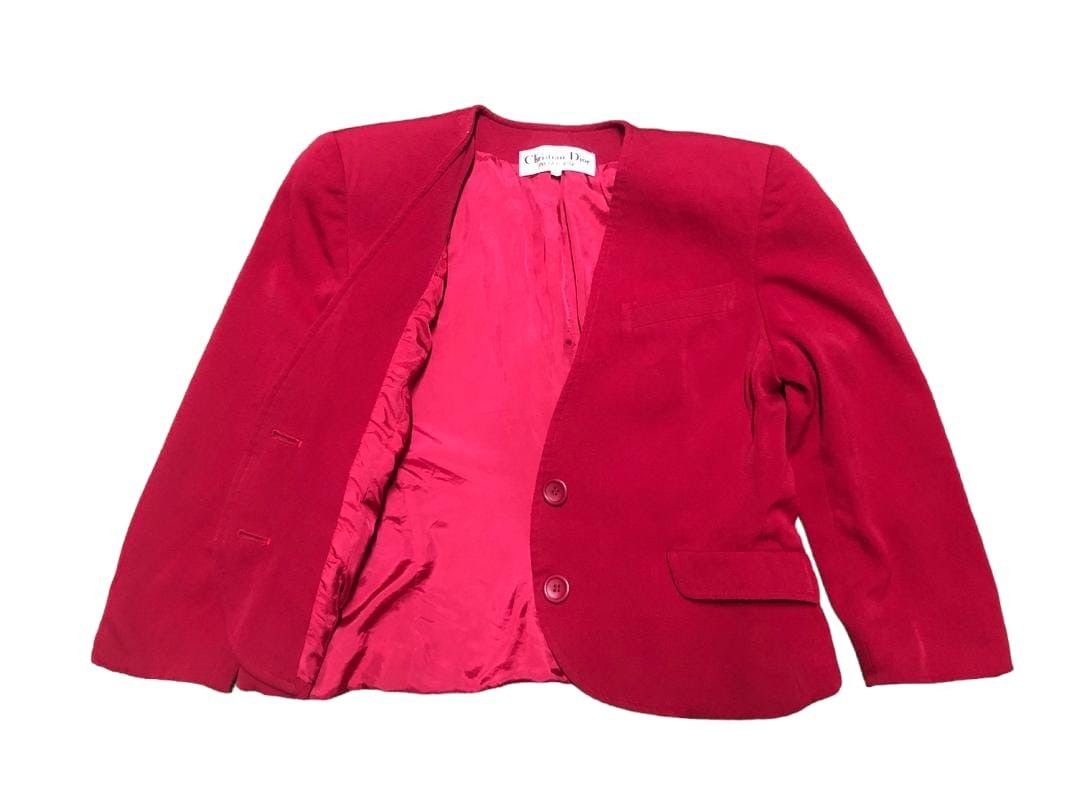 Christian Dior Monsieur Christian Dior PRET-A-PORTER Red Coat Jacket No Collar Size M / US 6-8 / IT 42-44 - 1 Thumbnail