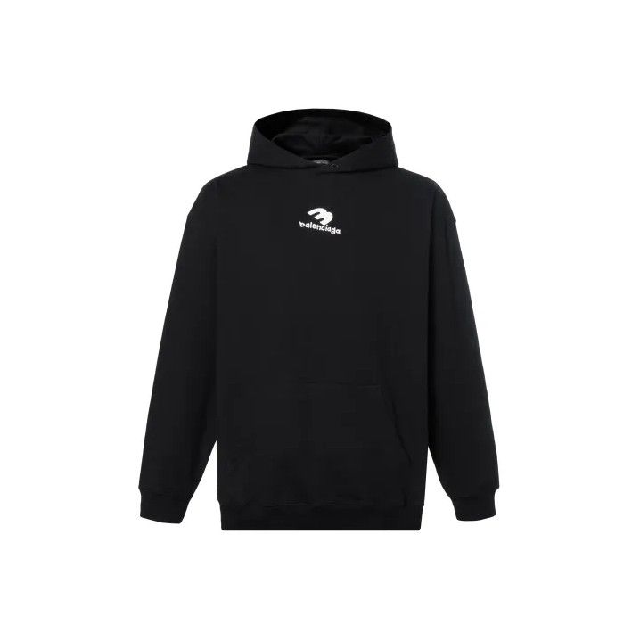 Balenciaga Balenciaga Black SS23 Logo Print Hooded Sweatshirt Size US XS / EU 42 / 0 - 1 Thumbnail