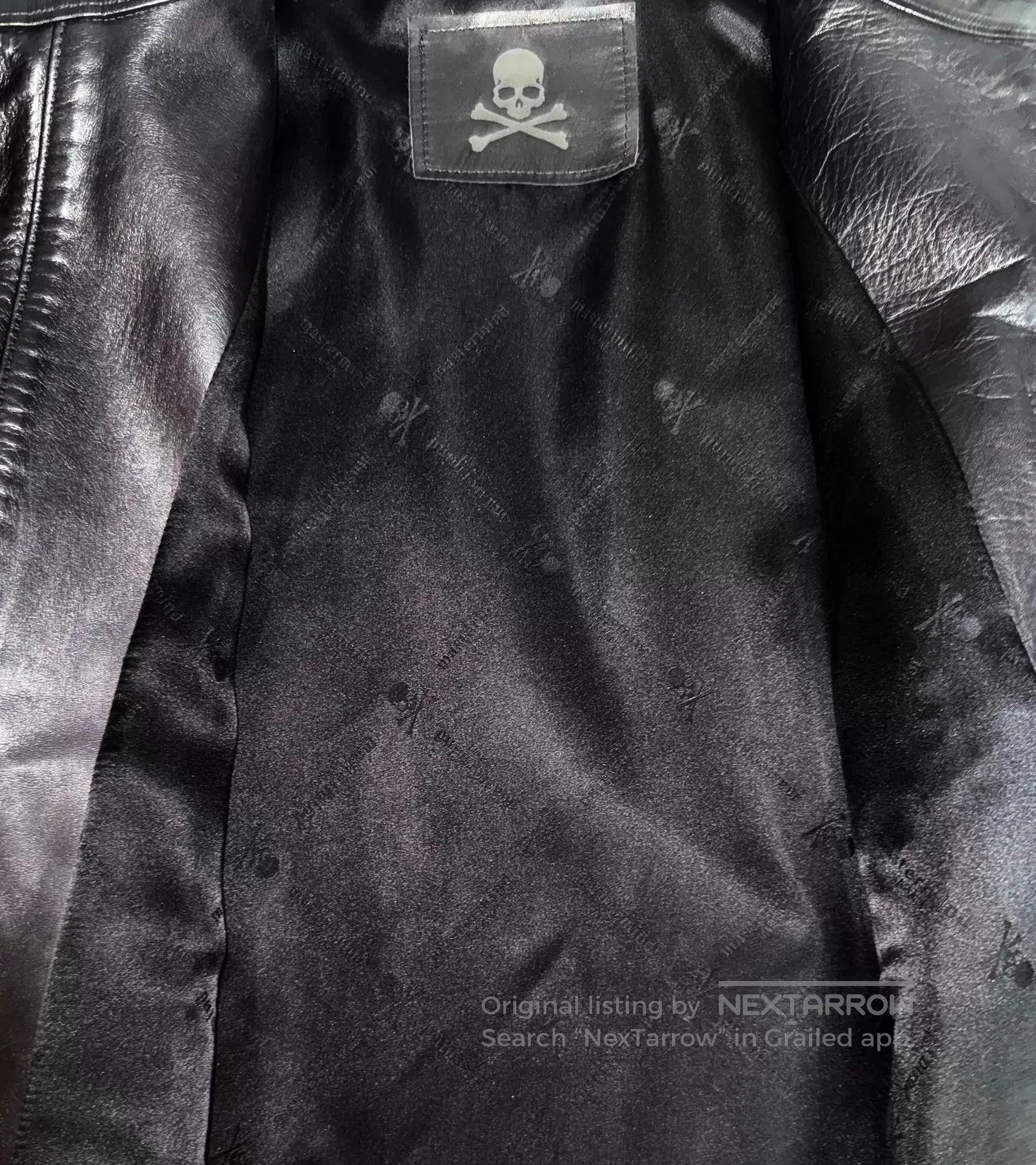 Mastermind Japan Black Leather Jacket with Skull Embroidery - M. Size US M / EU 48-50 / 2 - 4 Thumbnail