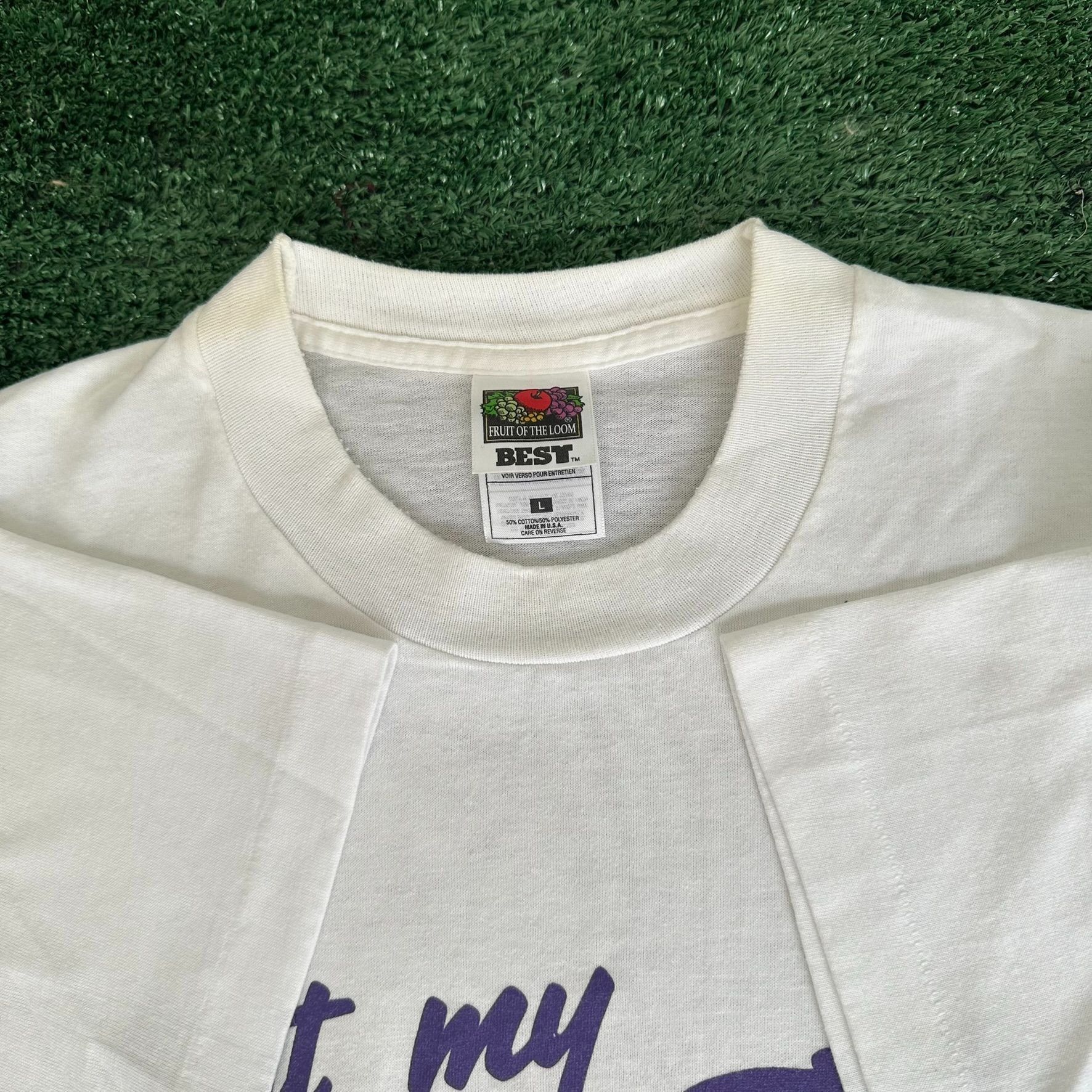 Fruit Of The Loom Vintage 90s Road Runner 5K T-Shirt Single Stitch White L Loo Size US L / EU 52-54 / 3 - 3 Thumbnail