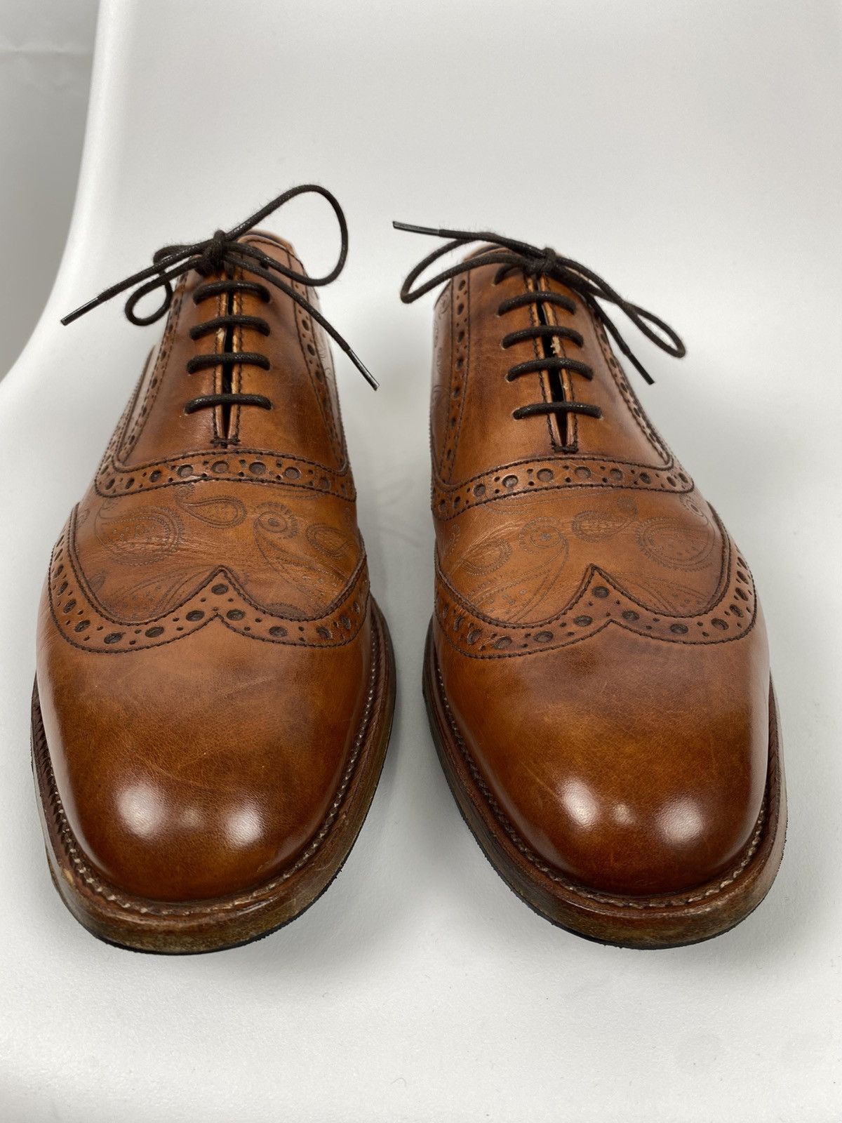 Barker Barker Grant Brogues Genuine Leather Paisley Printed Shoes Size US 11.5 / EU 44-45 - 5 Thumbnail