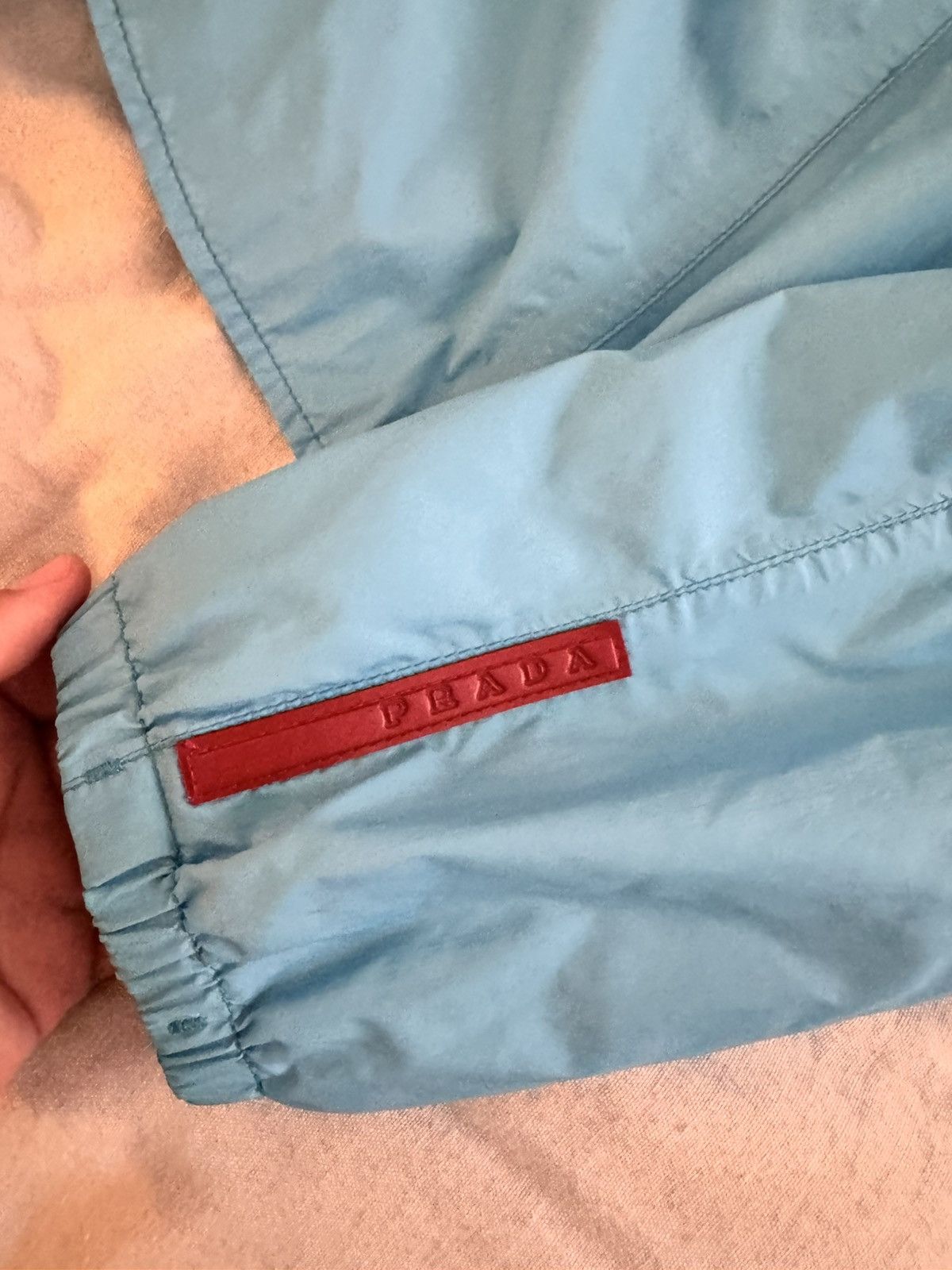 Prada Vintage Prada Linea Rossa Windbreaker – Turquoise – Italy Size M / US 6-8 / IT 42-44 - 8 Thumbnail