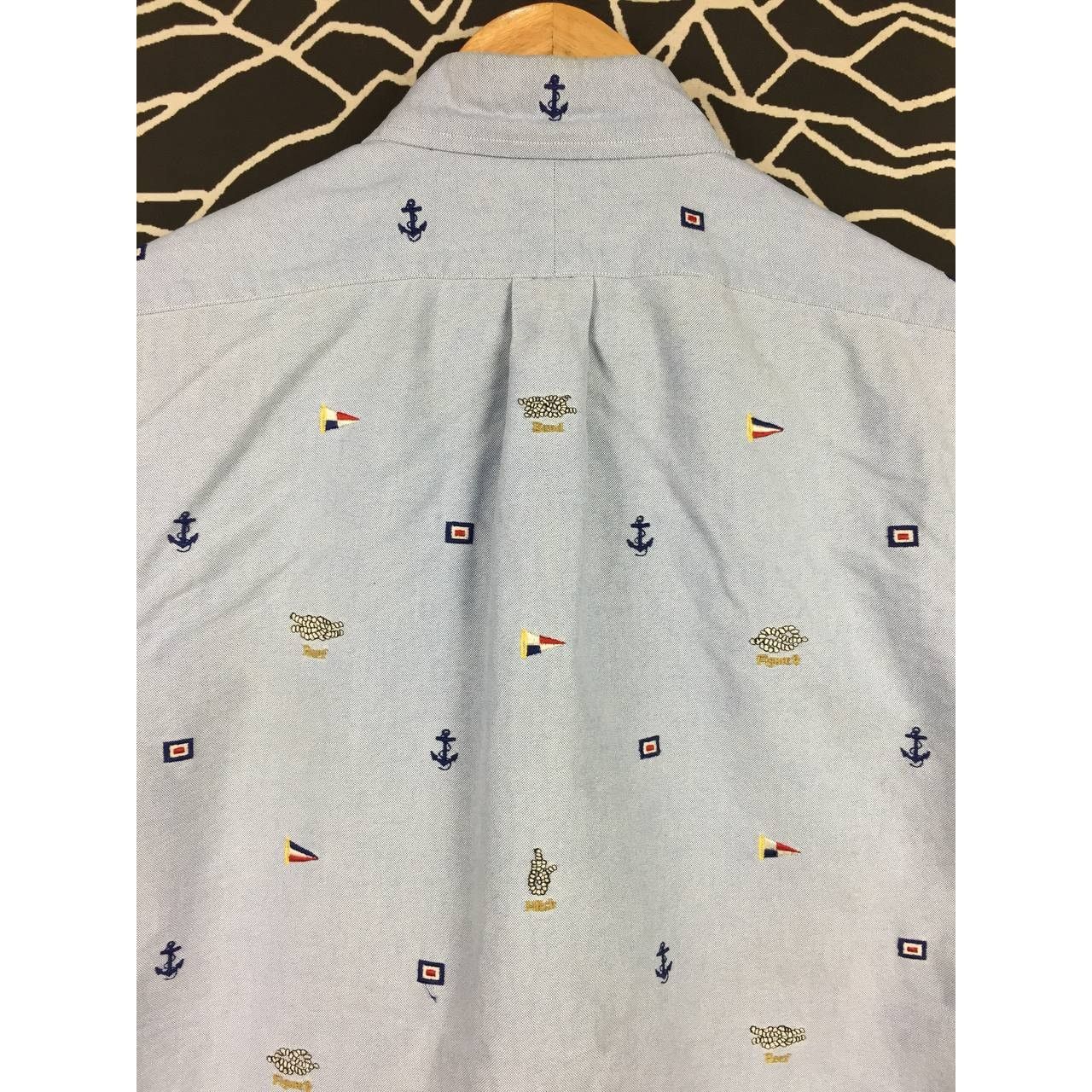 Ralph Lauren × Vintage Vtg Ralph Lauren Nautical Embroidered Oxford Shirt Size US S / EU 44-46 / 1 - 7 Thumbnail