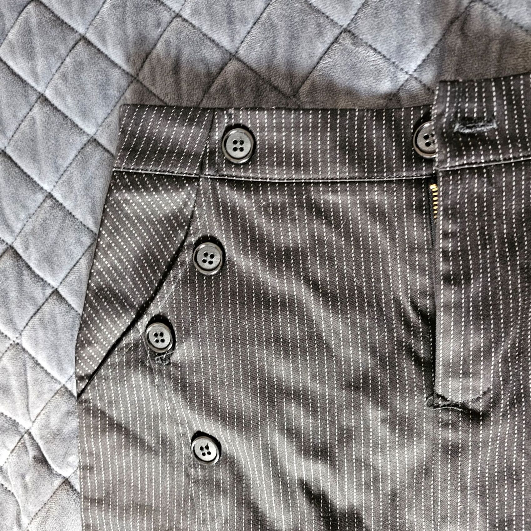 Vintage JLO Jennifer Lopez Pencil Skirt Womens Size 28 Black Striped Stitching Skirt Knee Length Womens Size 28" / US 6 / IT 42 - 6 Thumbnail