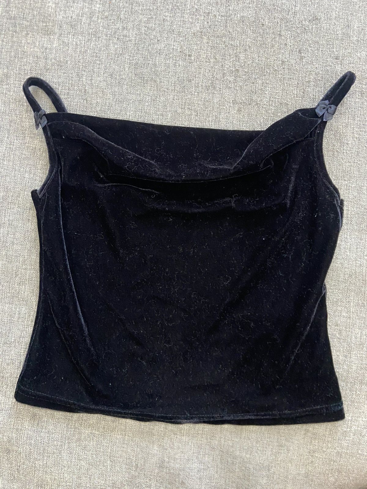 Other Y2K Black Velvet Cowl Neck Top Size S / US 4 / IT 40 - 5 Thumbnail