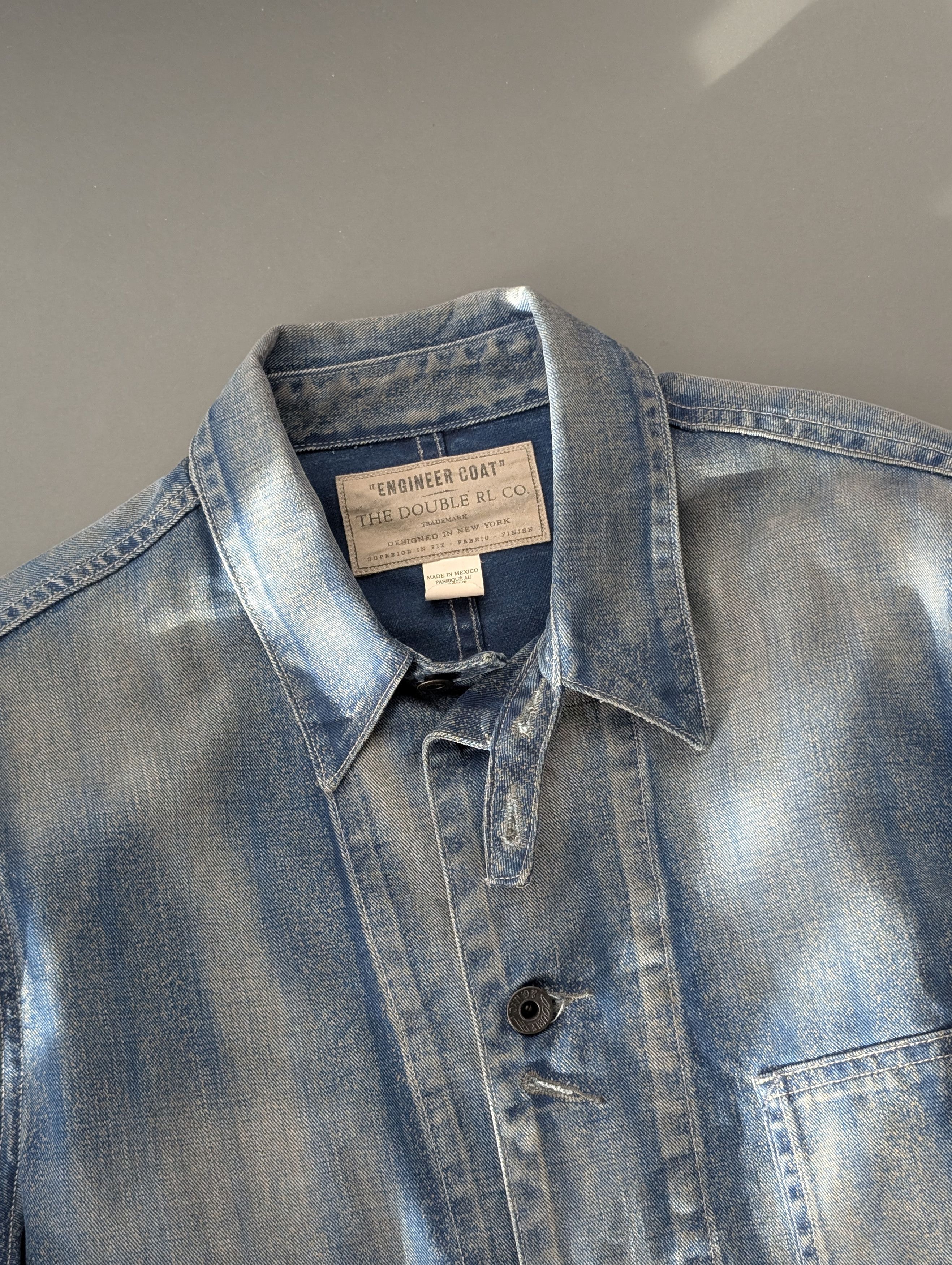 RRL Ralph Lauren Double RL Railman Indigo Striped Twill Engineer Jacket Size US M / EU 48-50 / 2 - 4 Thumbnail