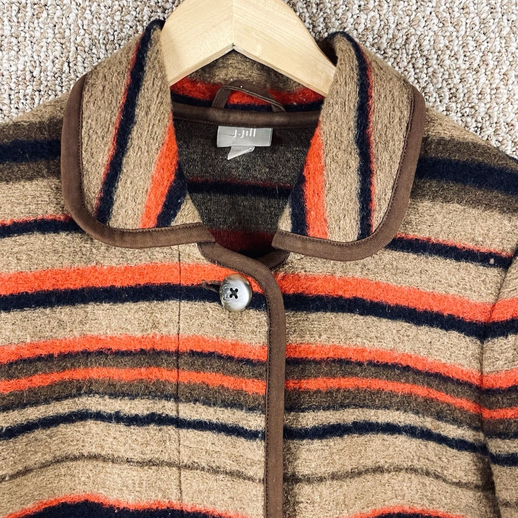 J. Jill J. Jill Coat Jacket Swing Wool Pockets Multicolor Colorful 60% Wool 35% Polyester 5% Acrylic Button Closure Regular Women Small R4 Size S / US 4 / IT 40 - 3 Thumbnail
