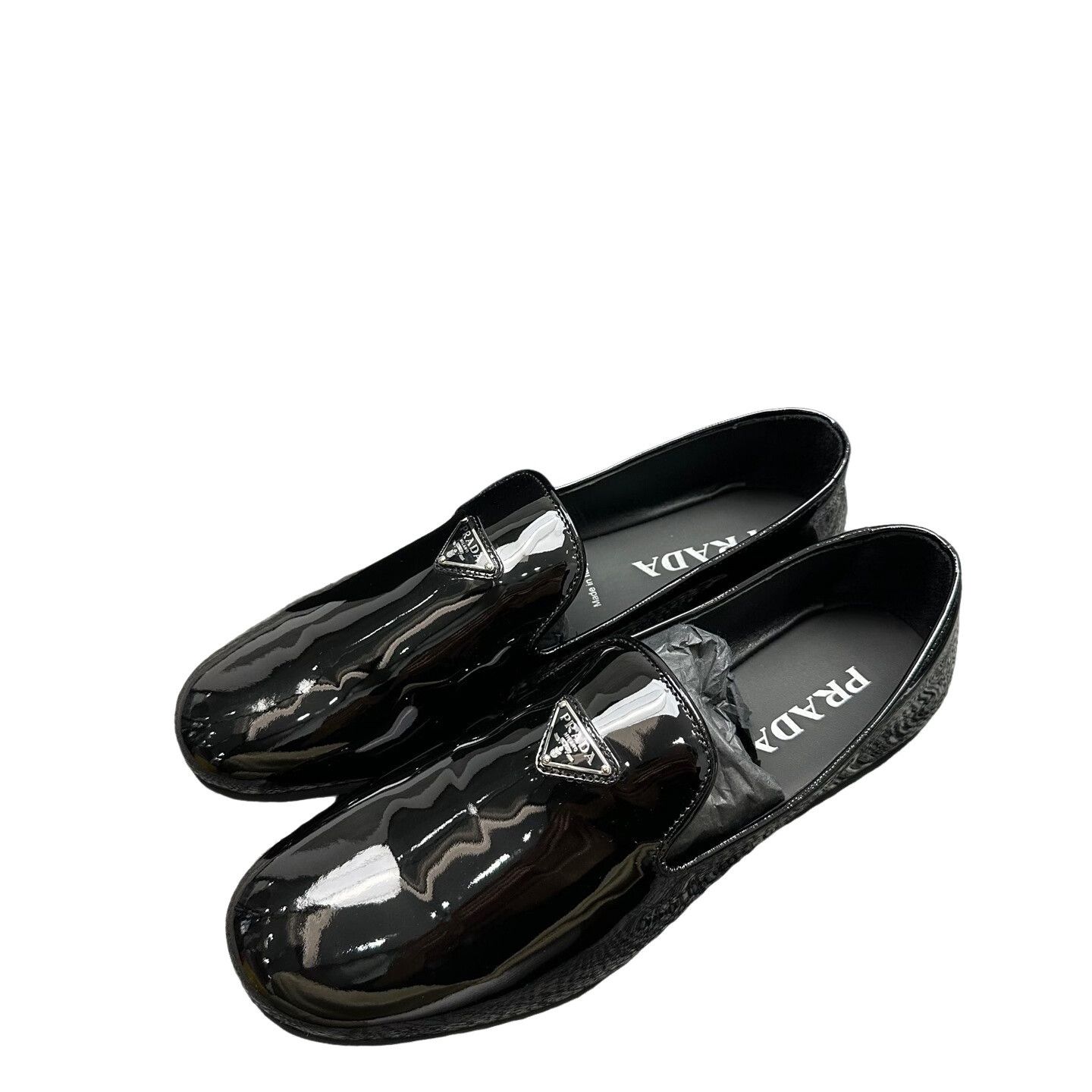 Prada Prada Triangle Logo Patent Leather Loafers Size 9 Size US 10 / EU 43 - 1 Thumbnail
