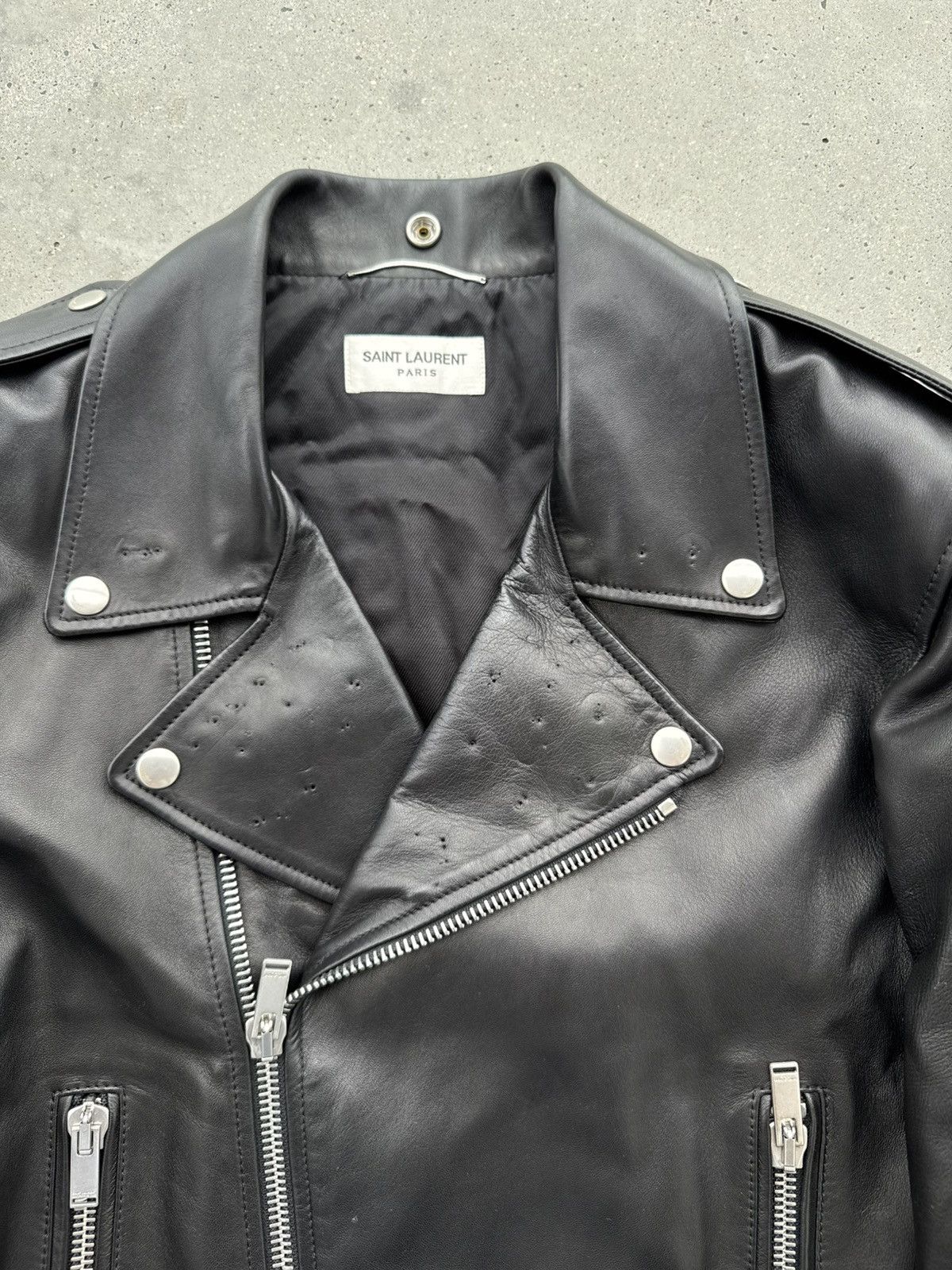 Saint Laurent Paris Saint Laurent Paris Leather Bike Jacket rock style Priest Size US L / EU 52-54 / 3 - 2 Thumbnail