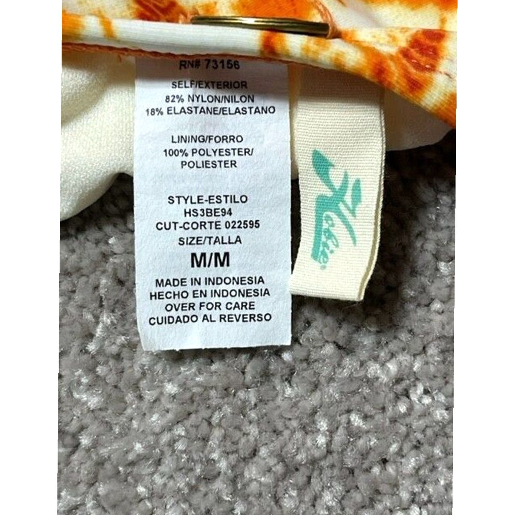 Vintage Hobie Bikini Bottom M Side Tie Boho Chic Batik Hippie Tribal Beach Artistic Womens Swim Bottom M Orange Nylon Blend Lined Hand Wash Only Size 32" / US 10 / IT 46 - 5 Thumbnail