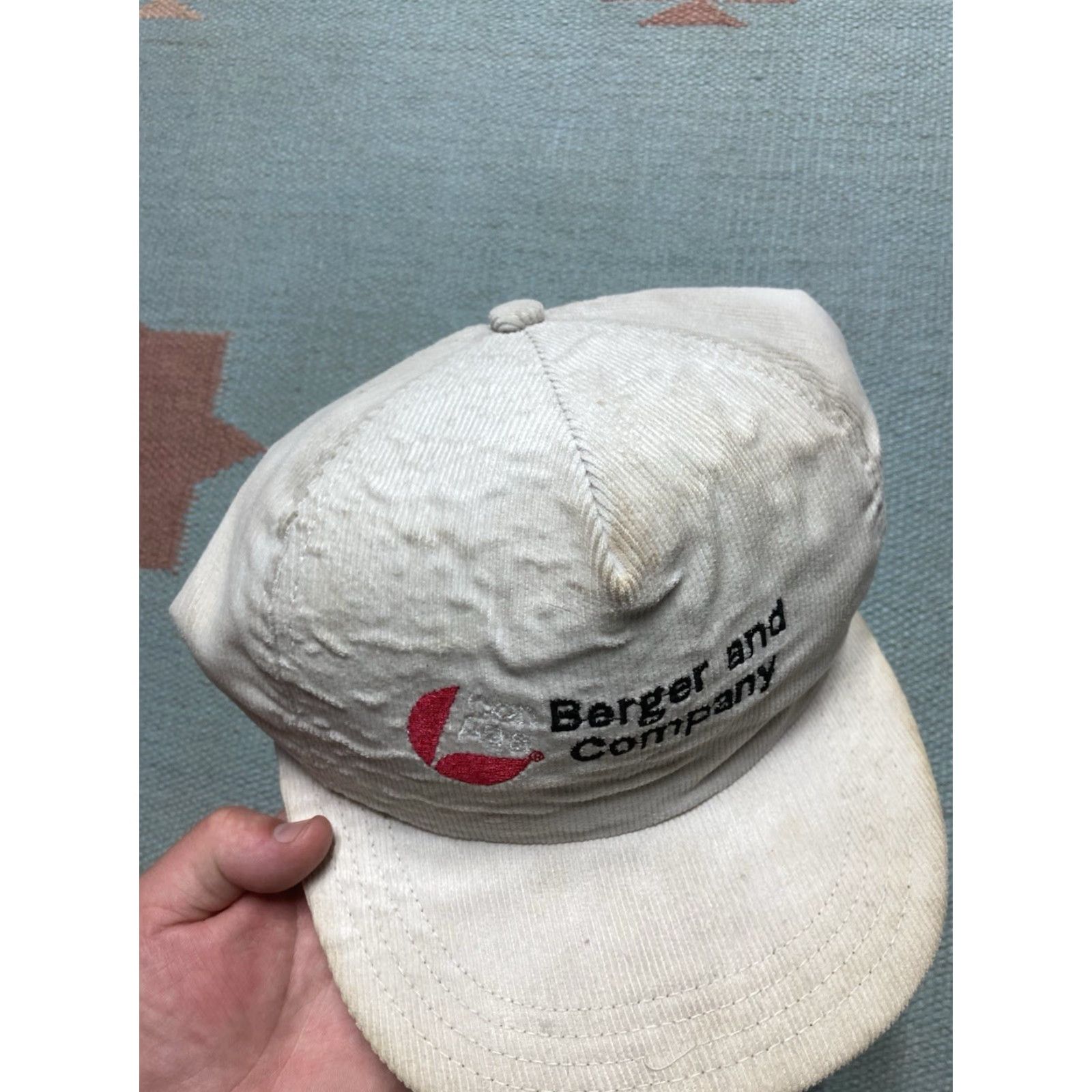 Vintage VINTAGE 90s SnapBack Corduroy Hat Berger company Con Agra made in USA Adjustable Gray Mens Size ONE SIZE - 4 Thumbnail