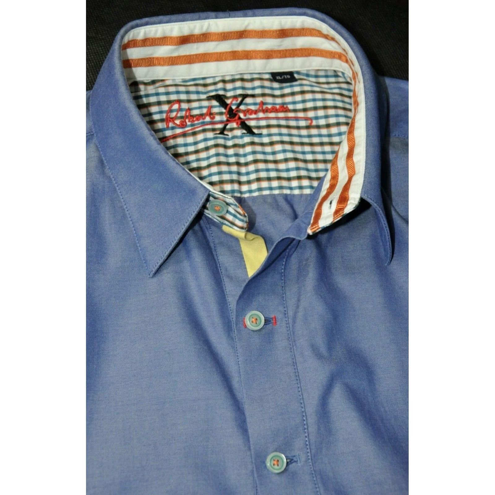 Robert Graham Robert Graham X Collection Blue Long Sleeve Shirt XL/TG Men Size US XL / EU 56 / 4 - 6 Thumbnail