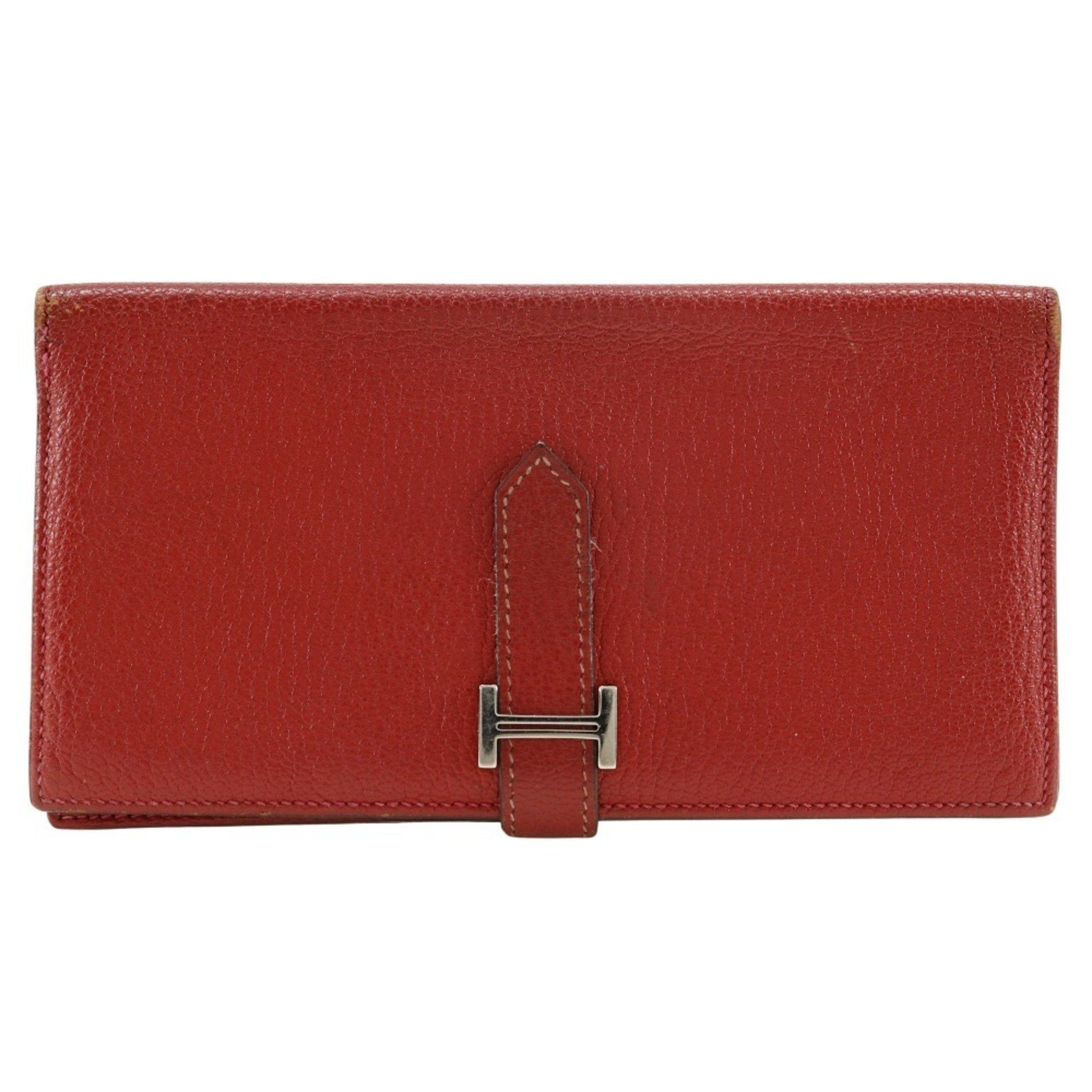 Hermes Hermes Beansufla Bi-fold Wallet 2007 Red □K Belt Clasp Women's W171724712 Size ONE SIZE - 1 Thumbnail