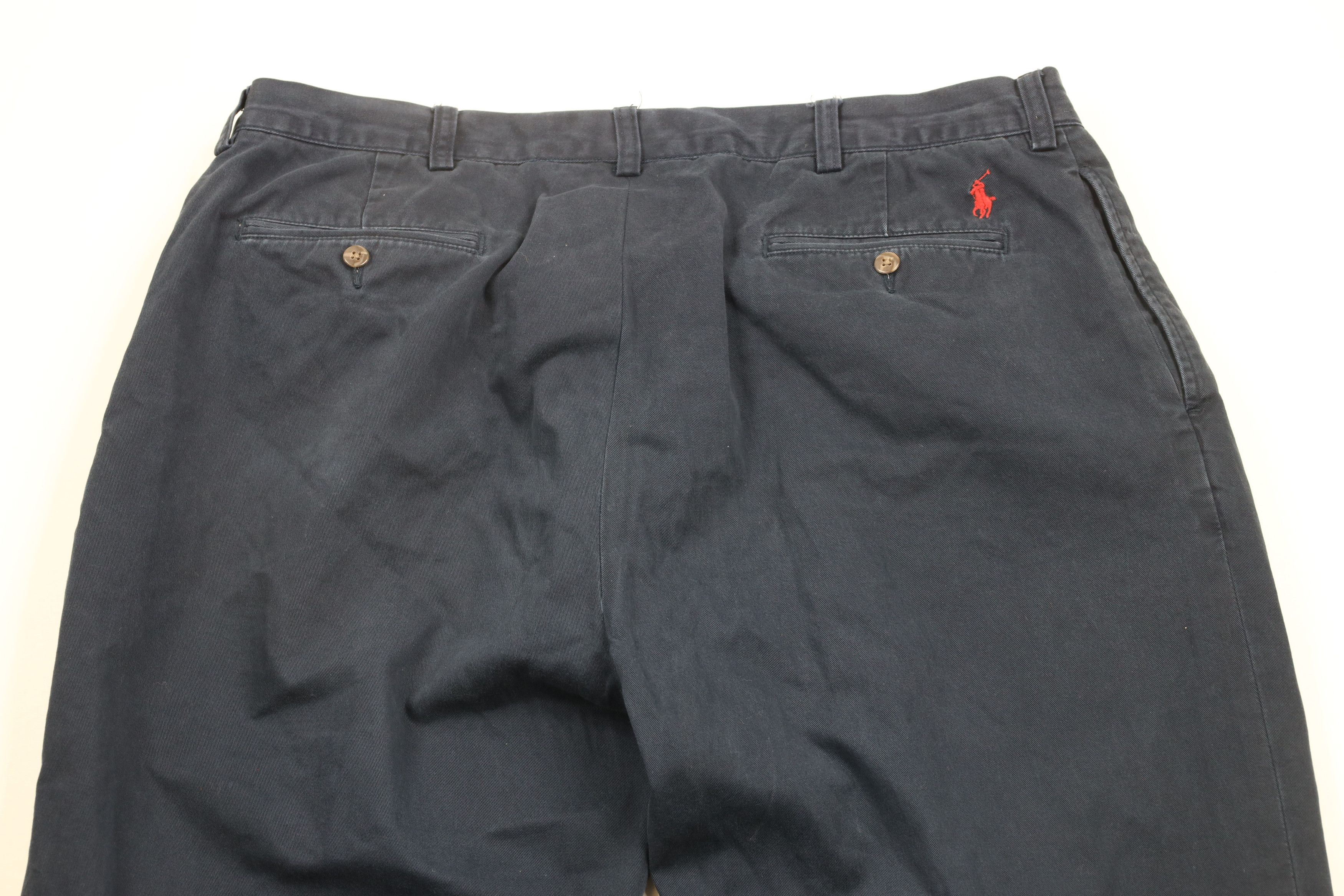 Ralph Lauren × Vintage Vintage 90s Ralph Lauren Wide Leg Chino Pants Navy Blue Size US 38 / EU 54 - 11 Thumbnail