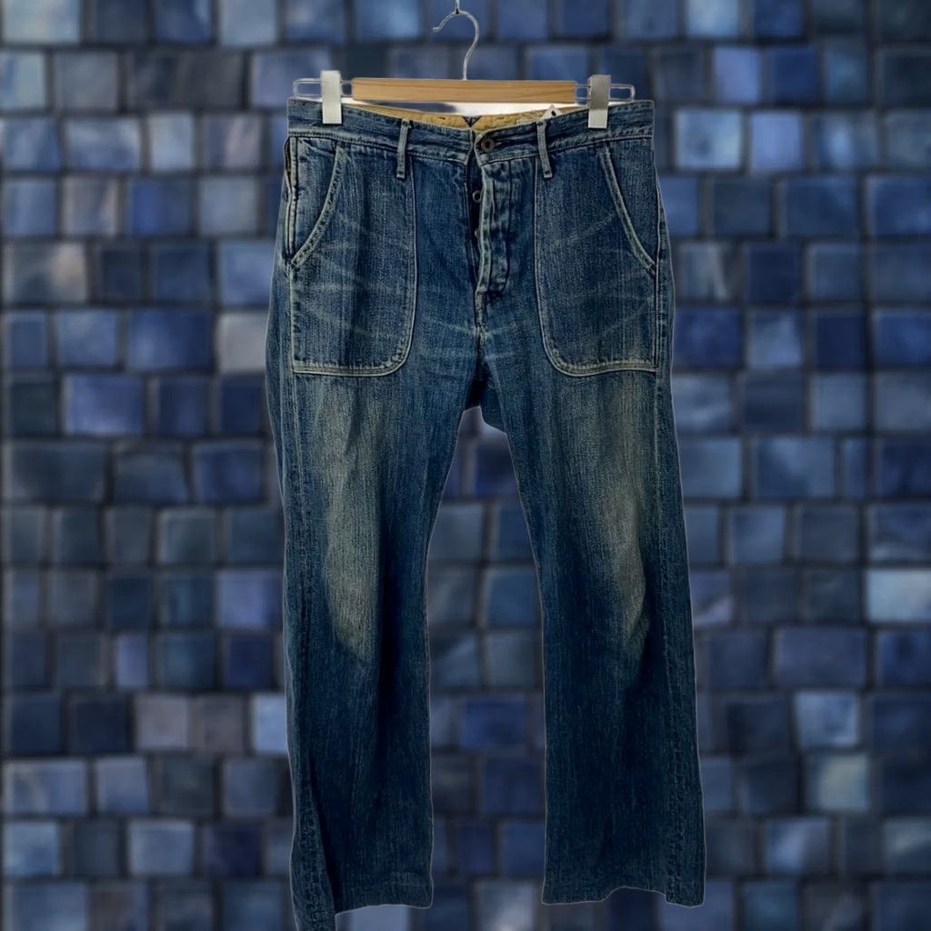 Kapital KAPITAL men's jeans denim casual pants button fly size 1 cotton indigo Solid USED Size US 29 - 1 Thumbnail