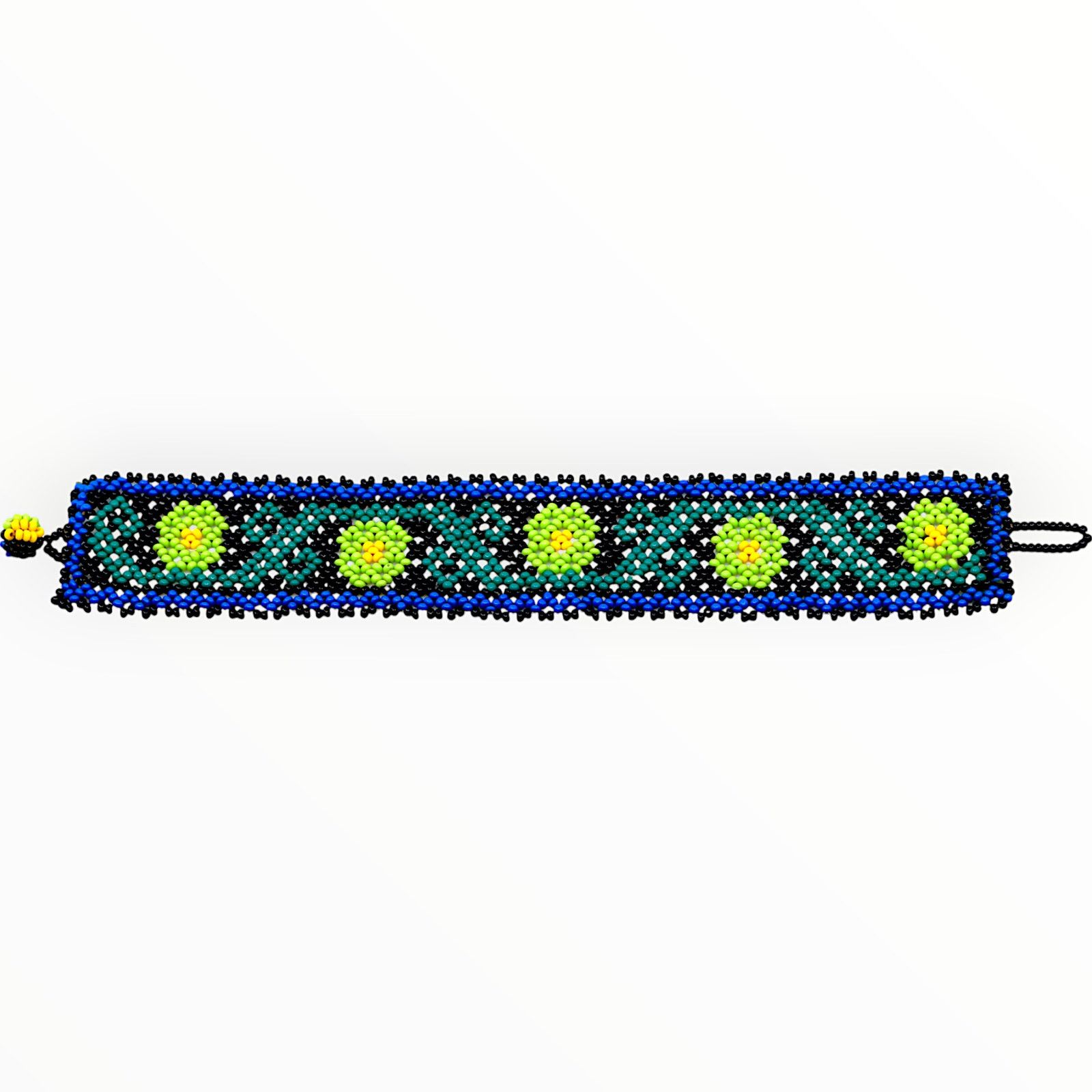 Jewelry Beaded Mayan Aztec Pattern Bracelet Handmade Jewelry 7"x1" Size ONE SIZE - 6 Thumbnail