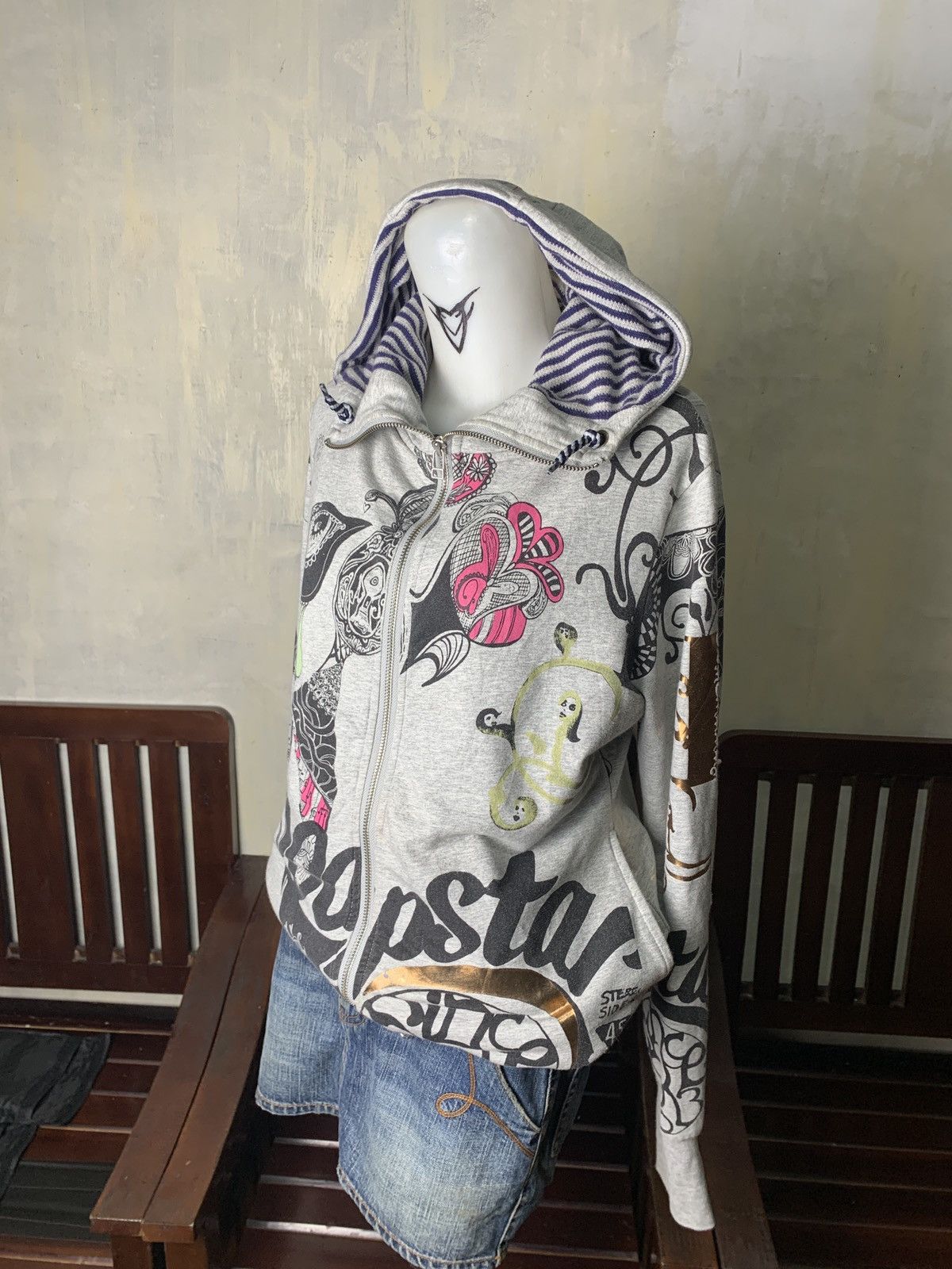 Oilily y2k Oilily Netherlands Art Over Print Graphic Zip up Hoodie Size XL / US 12-14 / IT 48-50 - 2 Thumbnail