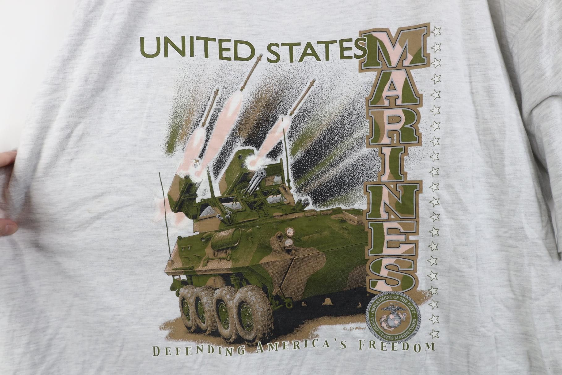 Vintage Vintage 90s United States Marines Short Sleeve T-Shirt Size US XXL / EU 58 / 5 - 4 Thumbnail