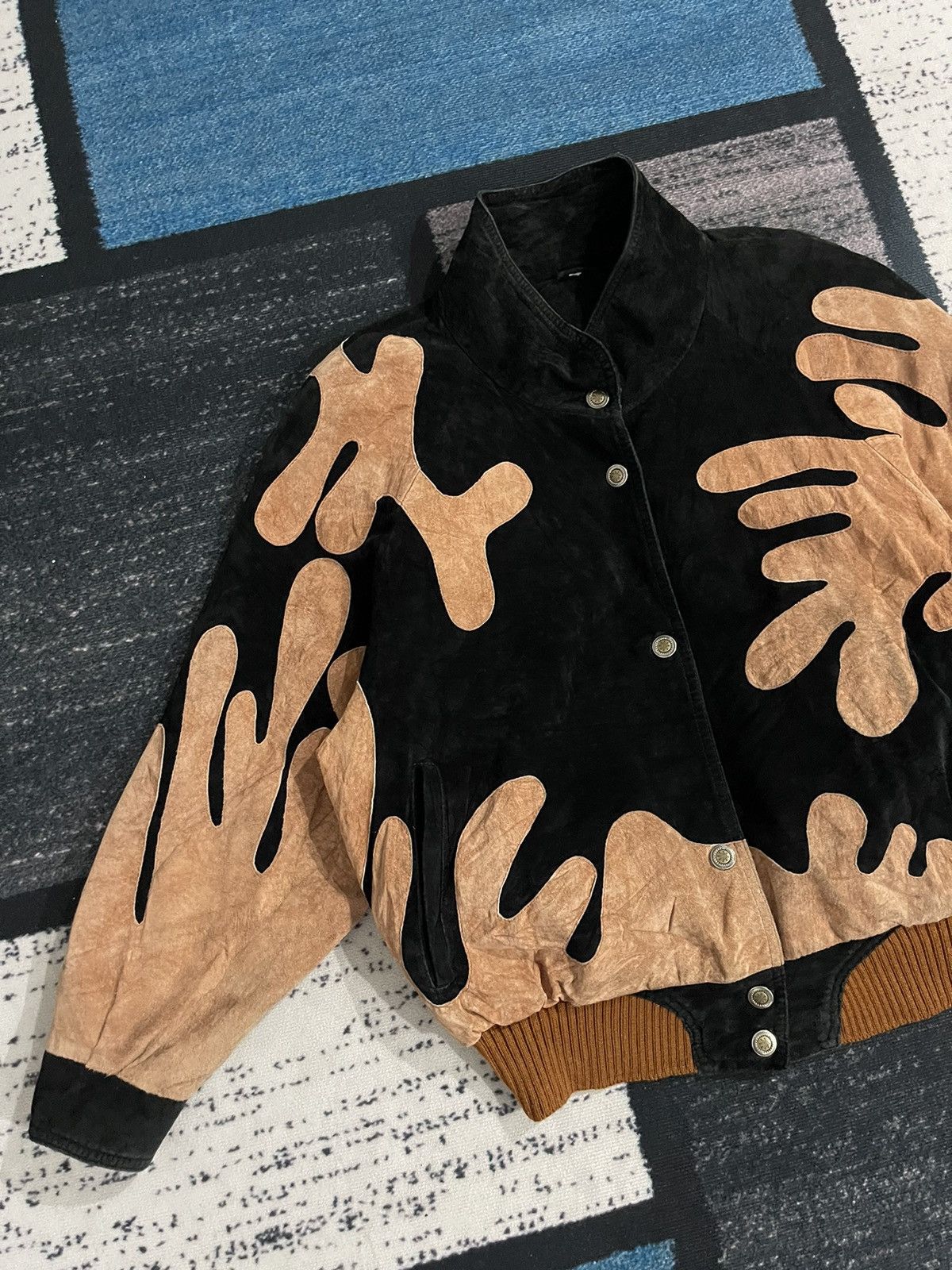 Vintage Vintage Patchwork Suede Leather Bomber Jacket Size US XL / EU 56 / 4 - 4 Thumbnail