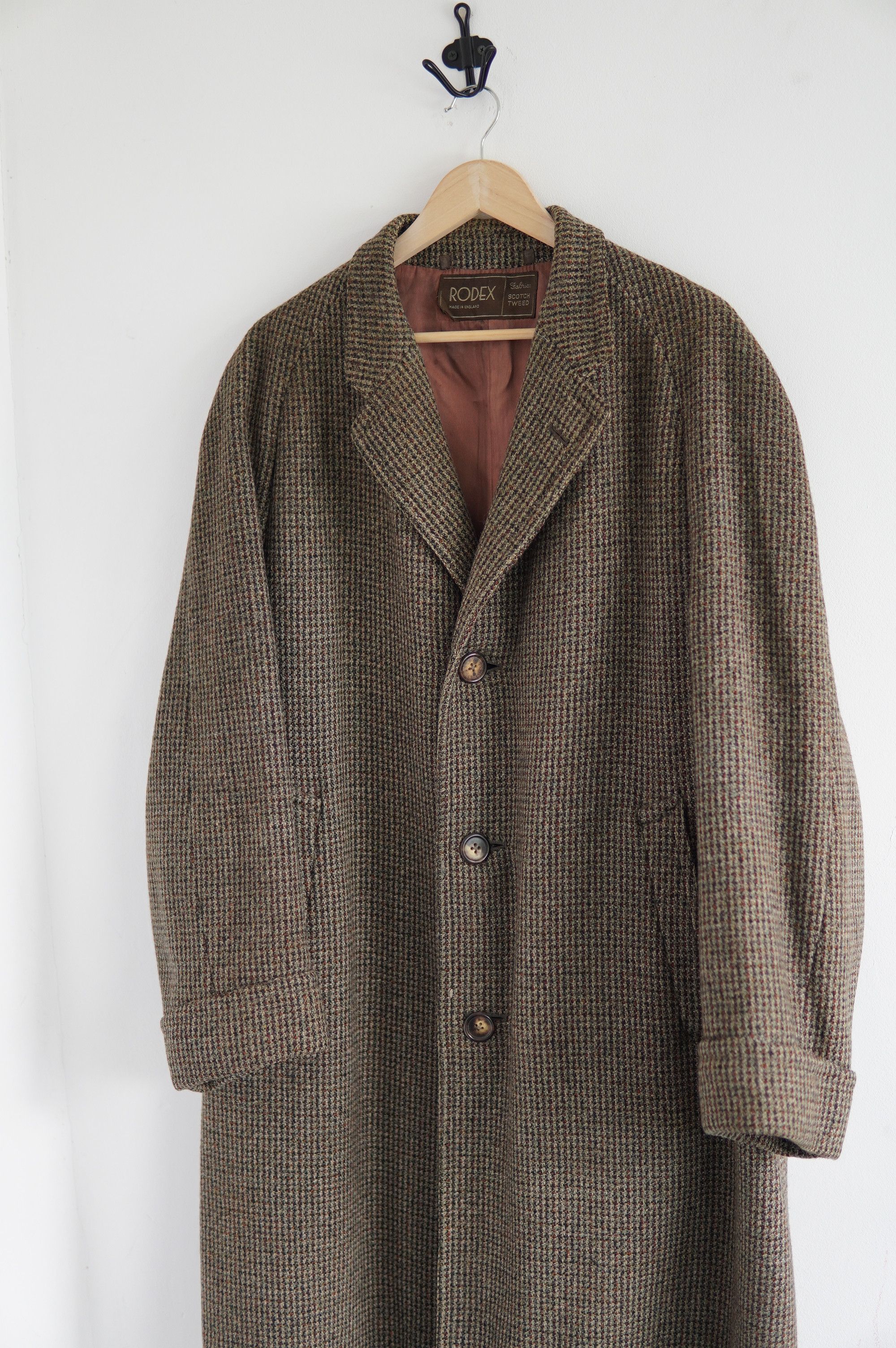 Vintage Heavy Ernest Clough Scotish Tweed Coat in Brown, Men's (Size M) — image 2 of 6