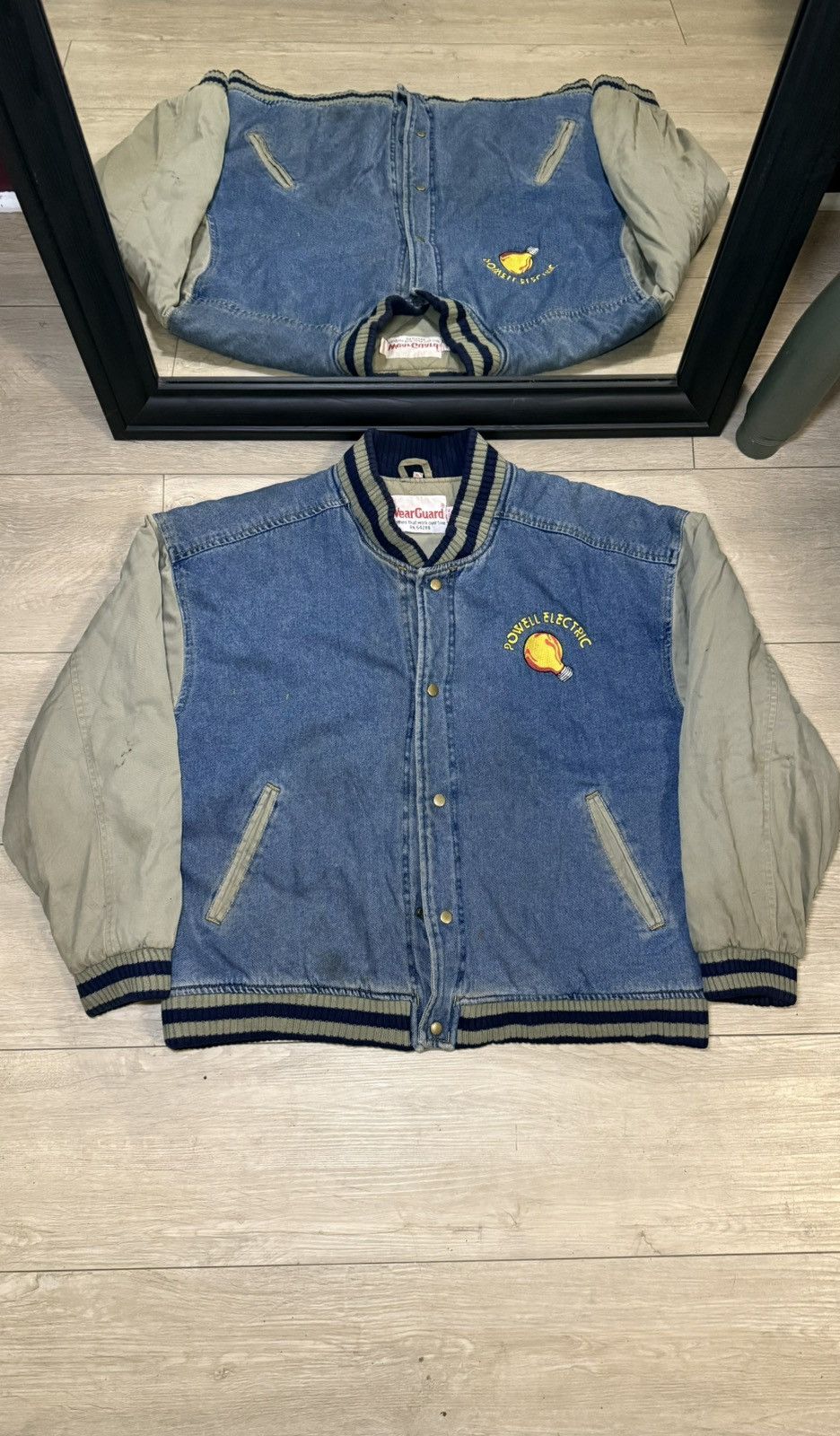 Disney Vintage/ Y2K 1990s Powell Electric Logo Denim Jacket Varsity Size US XL / EU 56 / 4 - 2 Thumbnail