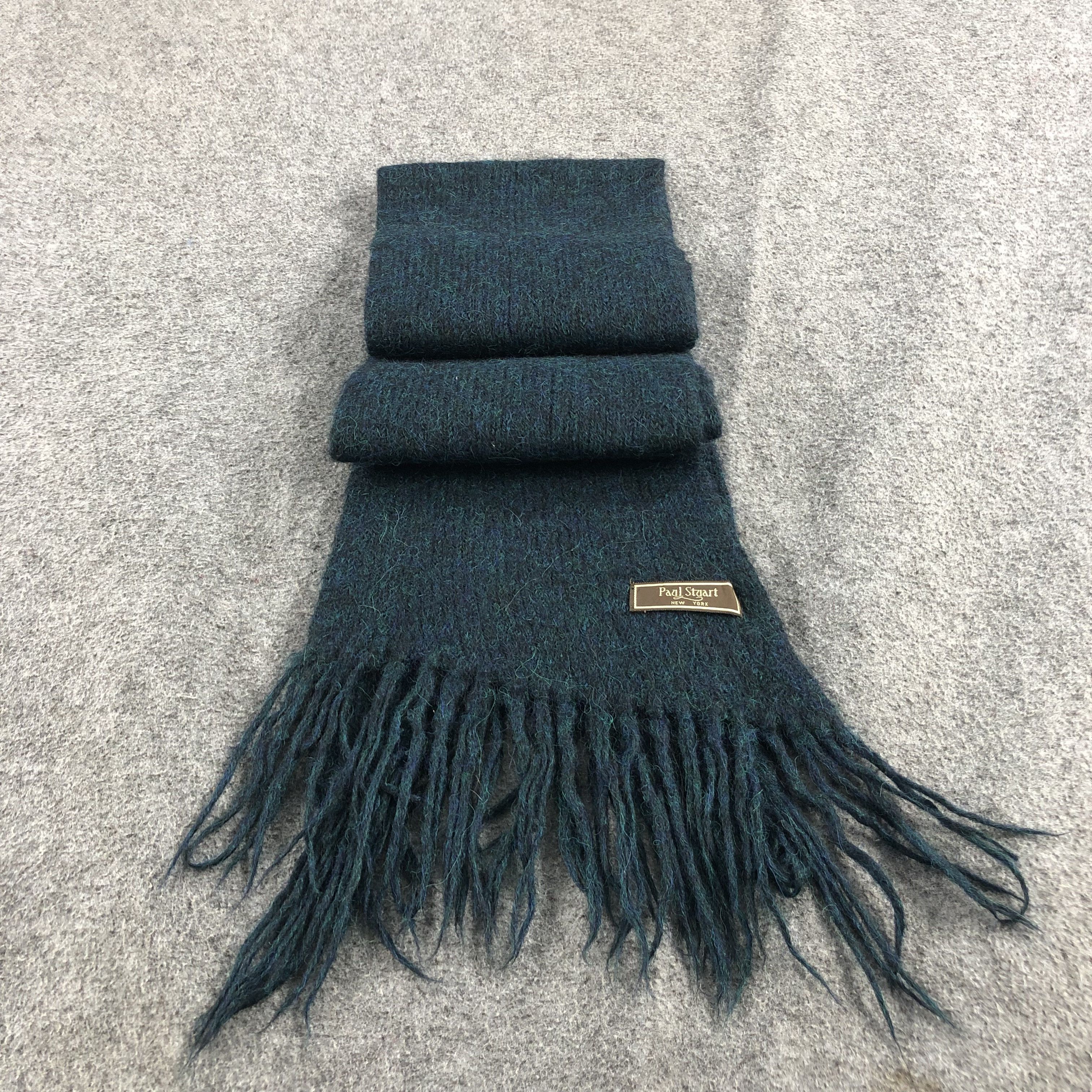 Paul Stuart Paul Stuart Thick Knit Wool Scarf Muffler V893 Size ONE SIZE - 2 Thumbnail