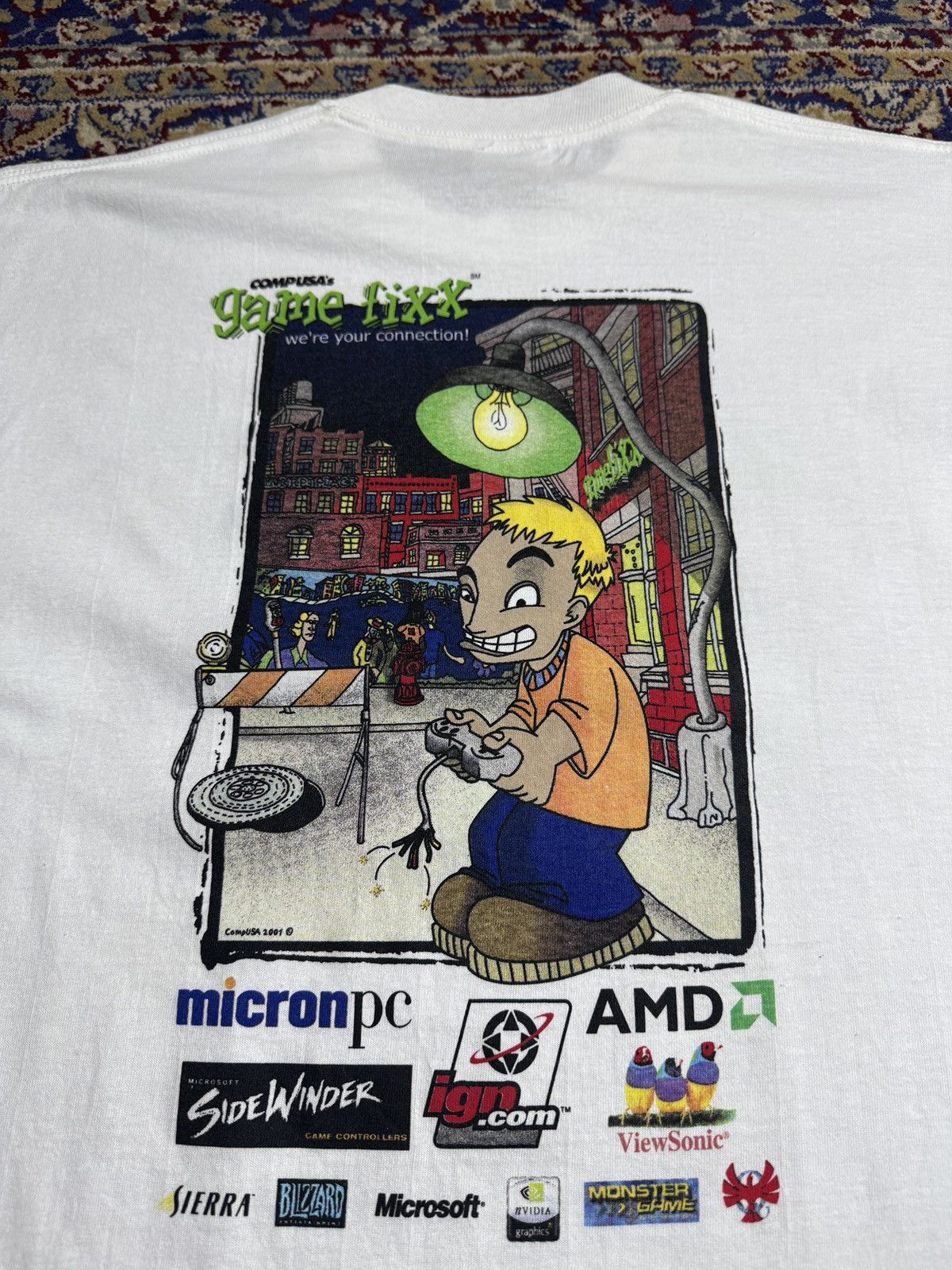 Playstation 2001 CompUSA Gamefix Blizzard microsoft video game promo tee Size US L / EU 52-54 / 3 - 1 Thumbnail