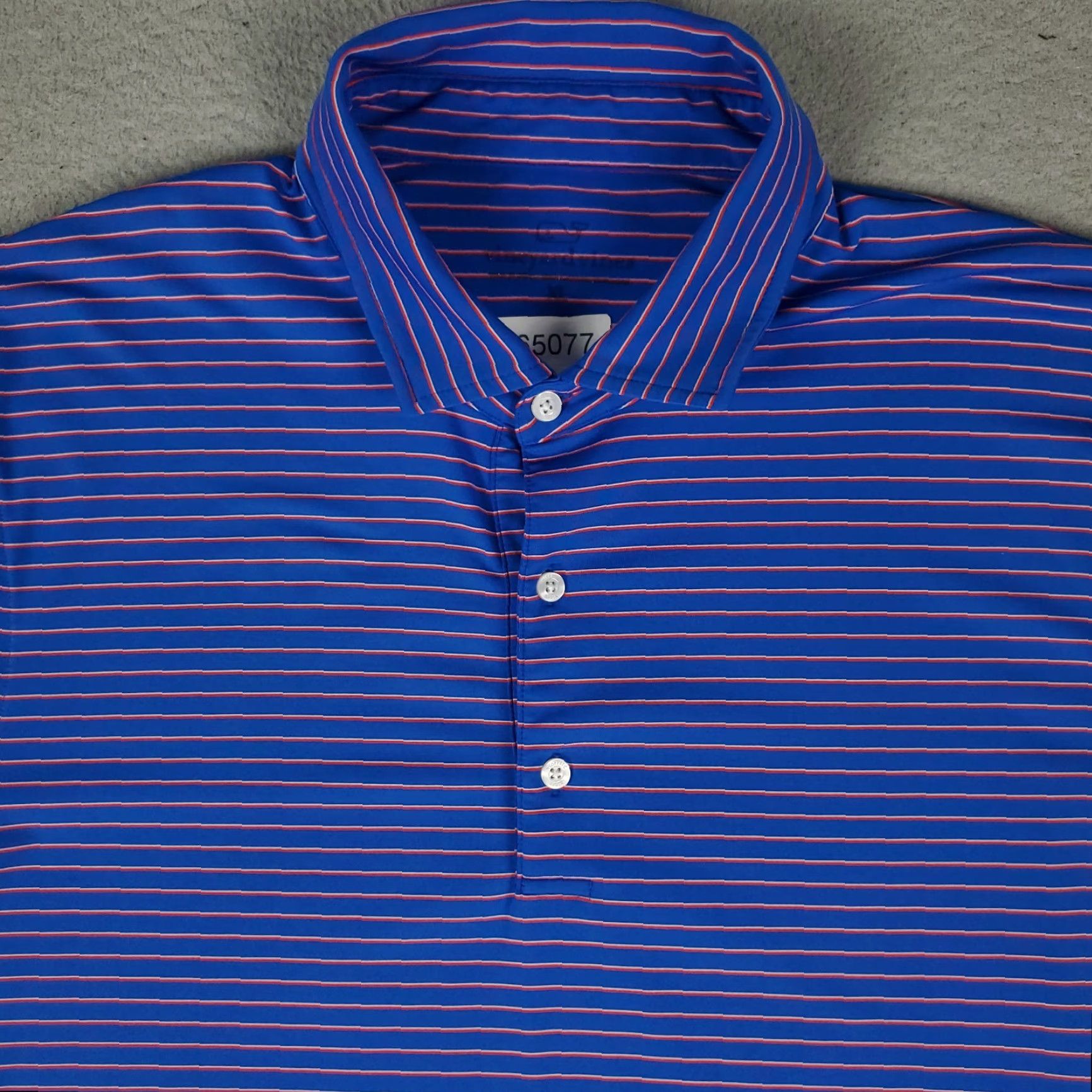Vineyard Vines Vineyard Vines Polo Shirt Mens XL Blue Striped Performance Golf Short Sleeve Polo Shirt XL Blue Striped Size US XL / EU 56 / 4 - 2 Thumbnail