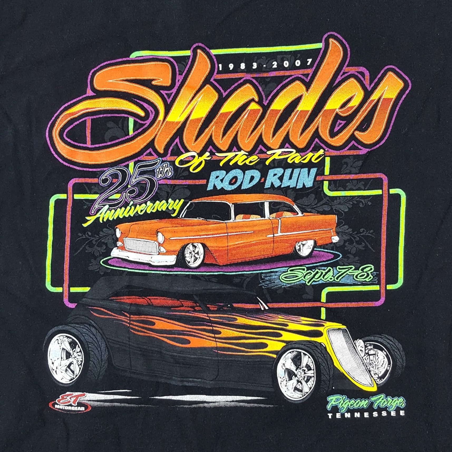 Anvil Vintage Shades Hot Rod Car Racing Black T-Shirt NASCAR Retro Anvil Men M Short Sleeve Crew Neck Tennessee 90s 00s Vintage Racing Logo Embroidered NM Size US M / EU 48-50 / 2 - 5 Thumbnail
