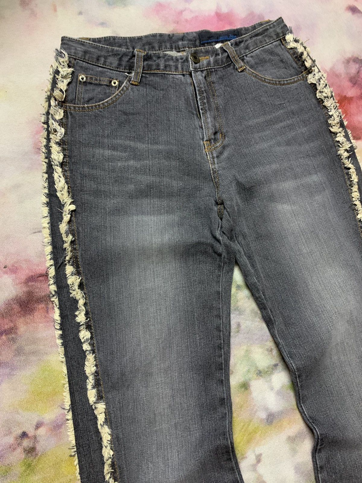 Tornado Mart 2000’s Blue Jam-Gimmick Flare Washed Denim Size US 27 - 4 Thumbnail
