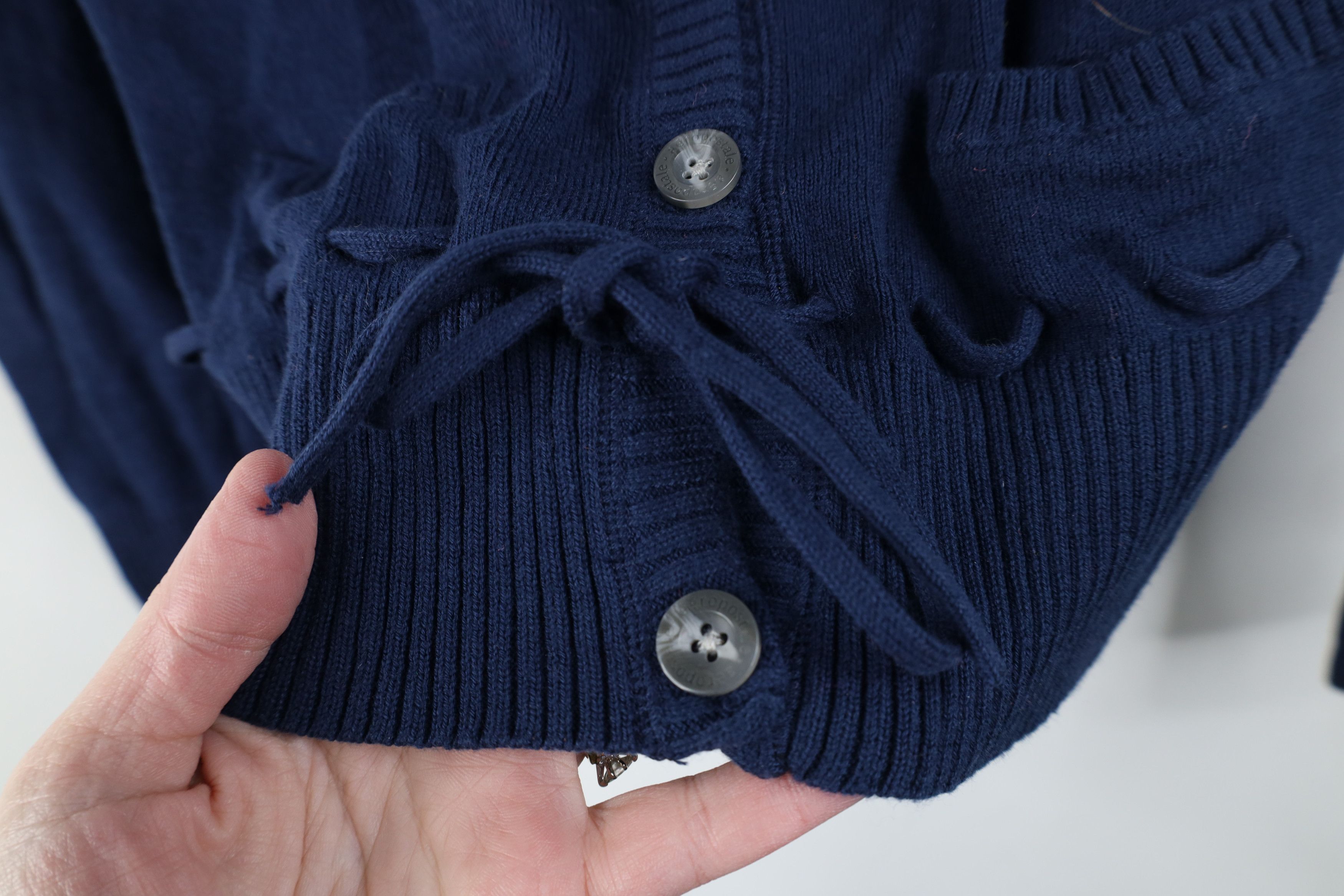 Aeropostale Vintage 90s Y2K Aeropostale Cropped Cardigan Sweater Blue Size M / US 6-8 / IT 42-44 - 4 Thumbnail