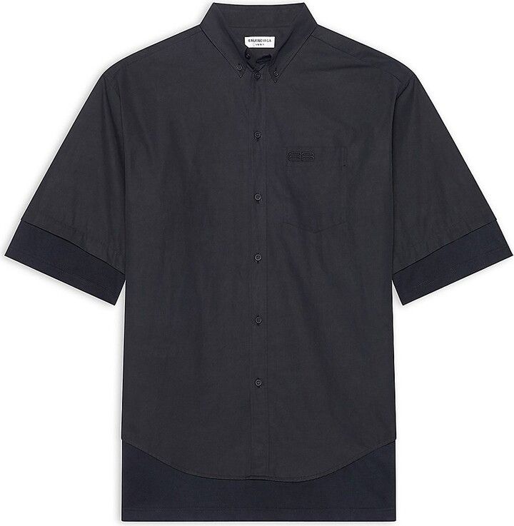 Balenciaga Layered Shirt Poplin Black Size US XS / EU 42 / 0 - 1 Thumbnail