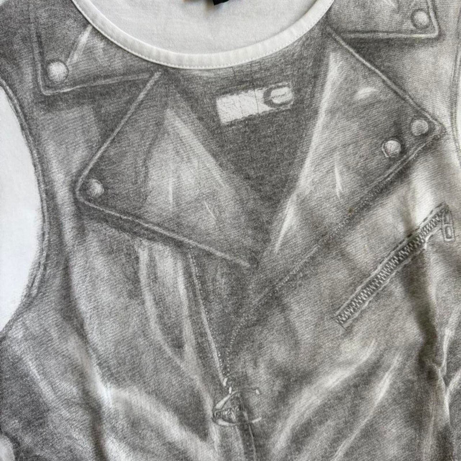 Just Cavalli Just Cavalli Trompe L'oeil Biker Jacket Print T-Shirt Size S / US 4 / IT 40 - 6 Thumbnail