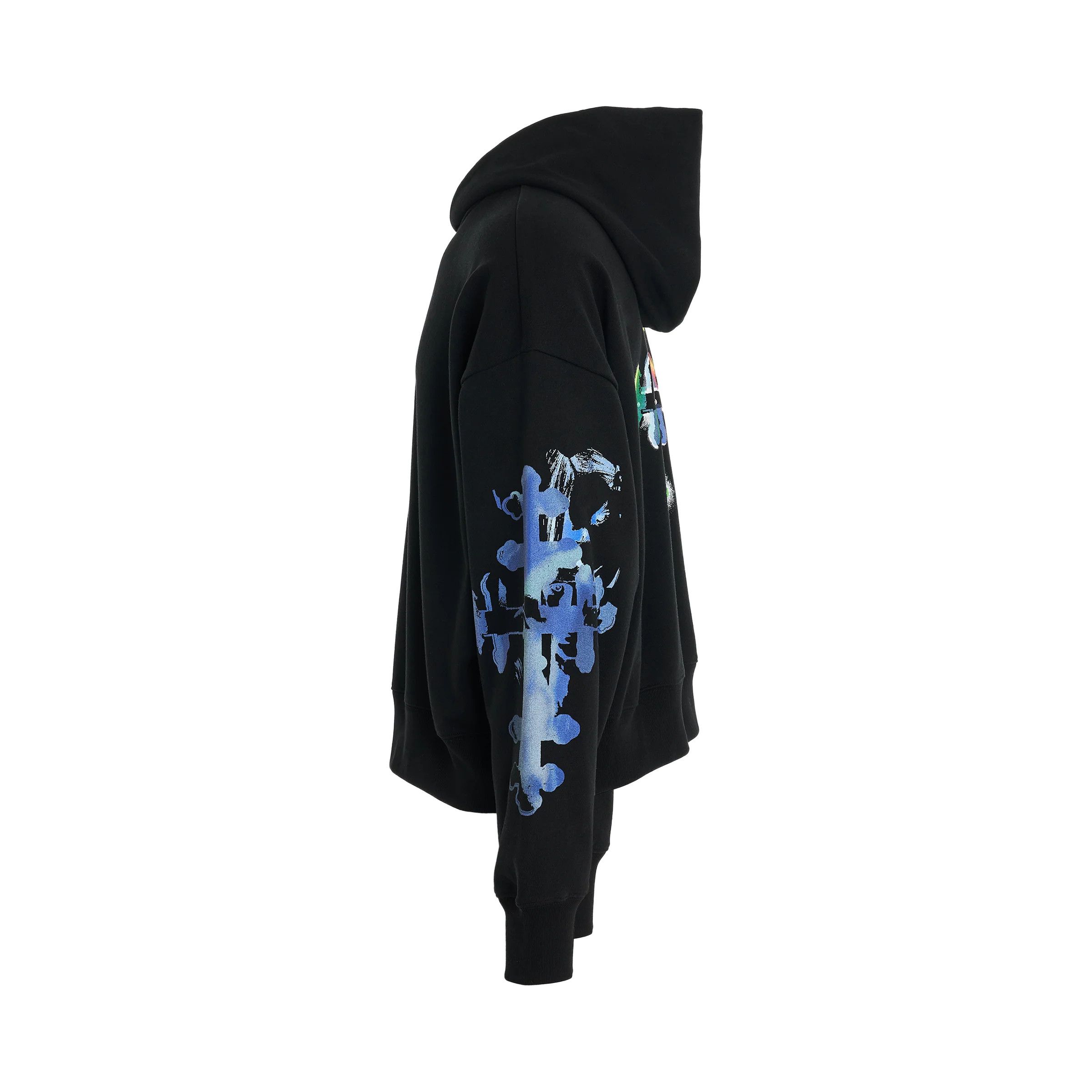 WE11DONE o1mris0824 Gothic Print Hoodie in Black Size US M / EU 48-50 / 2 - 3 Thumbnail
