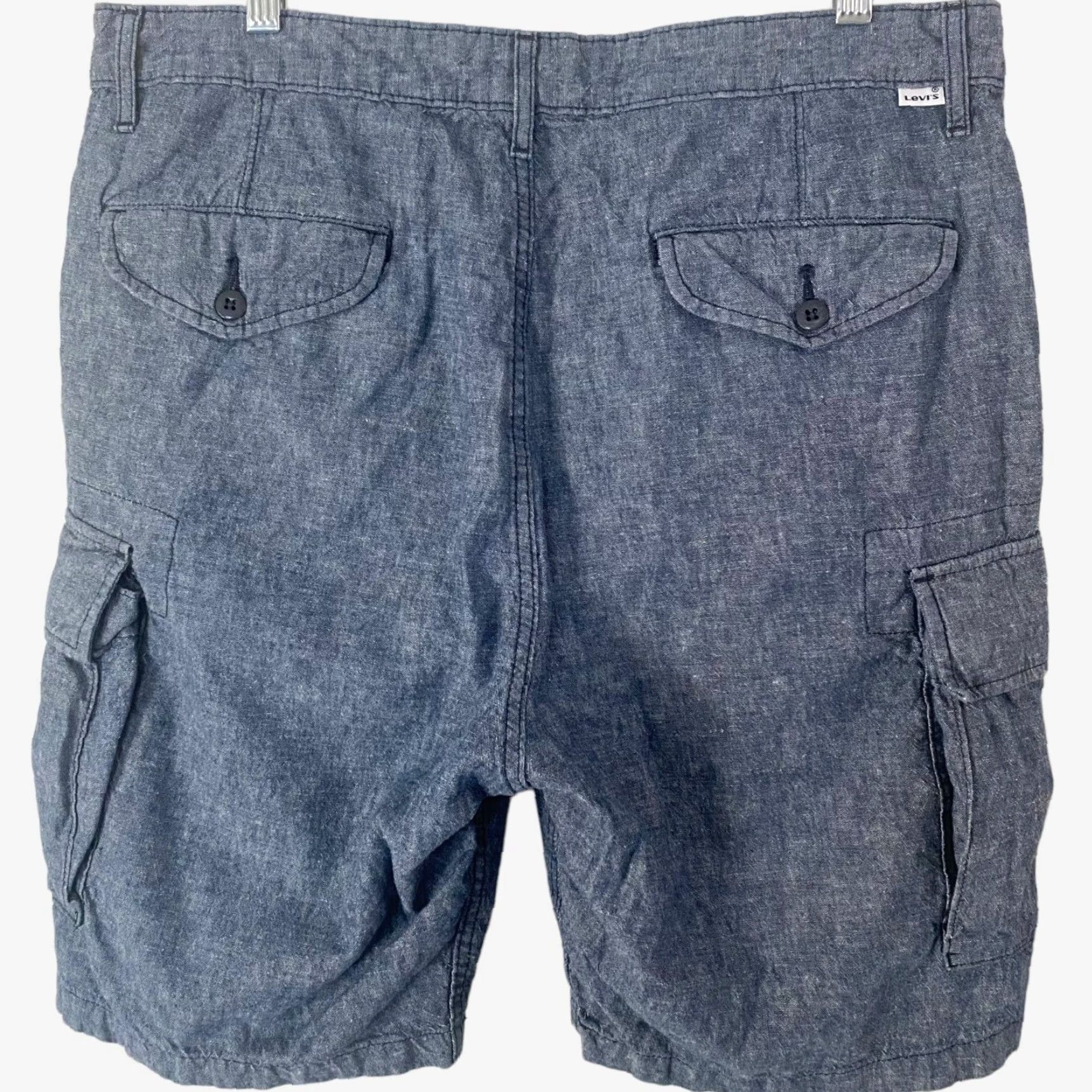 Levi's VINTAGE Levi's Carrier Cargo Shorts Mens 34 Blue Linen Blend Cargo Pocket 6-Pockets Outdoor Casual Shorts Mens Size US 34 / EU 50 - 4 Thumbnail