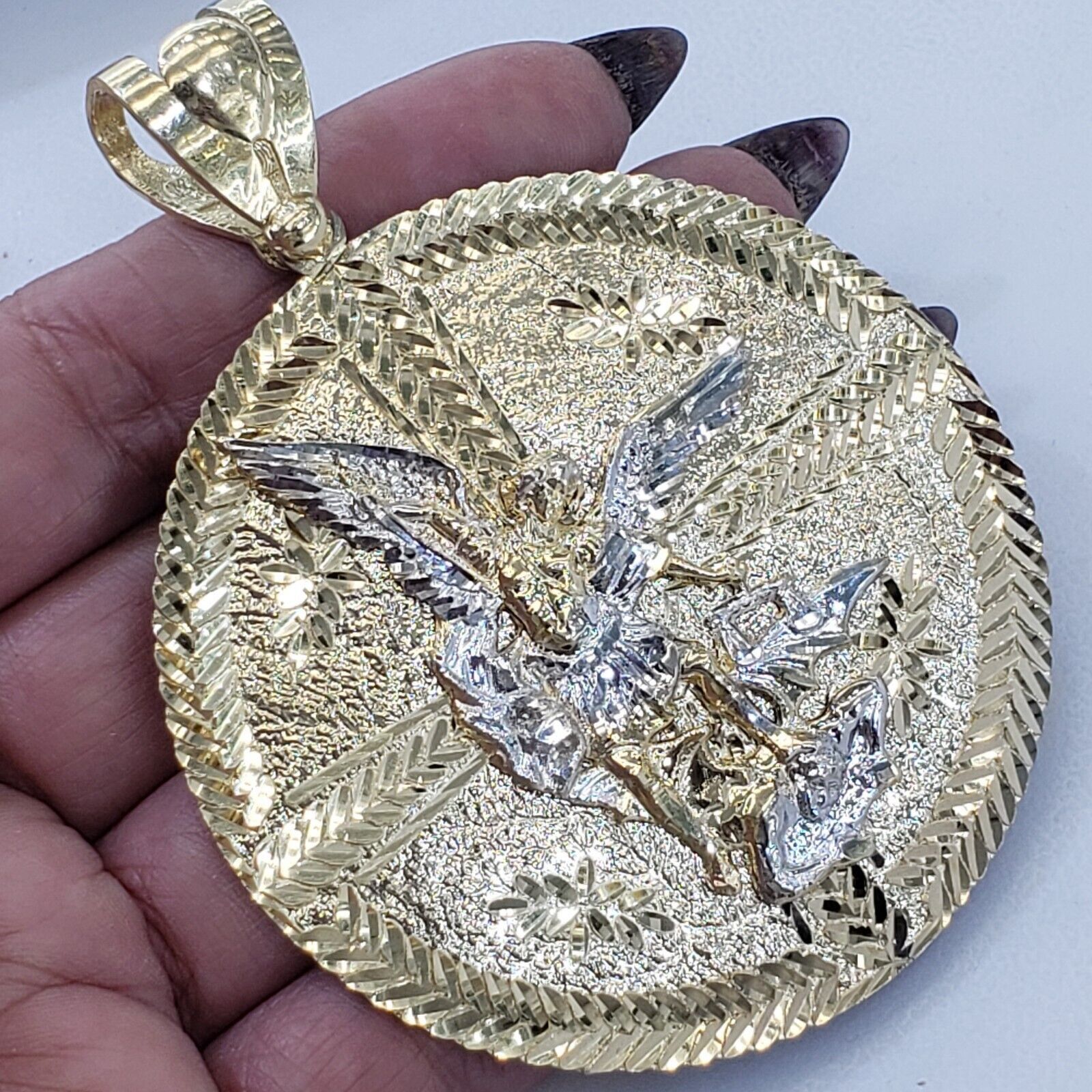 Other Solid 14k Gold saint Michael Pendant Charm Heavy Size ONE SIZE - 9 Thumbnail
