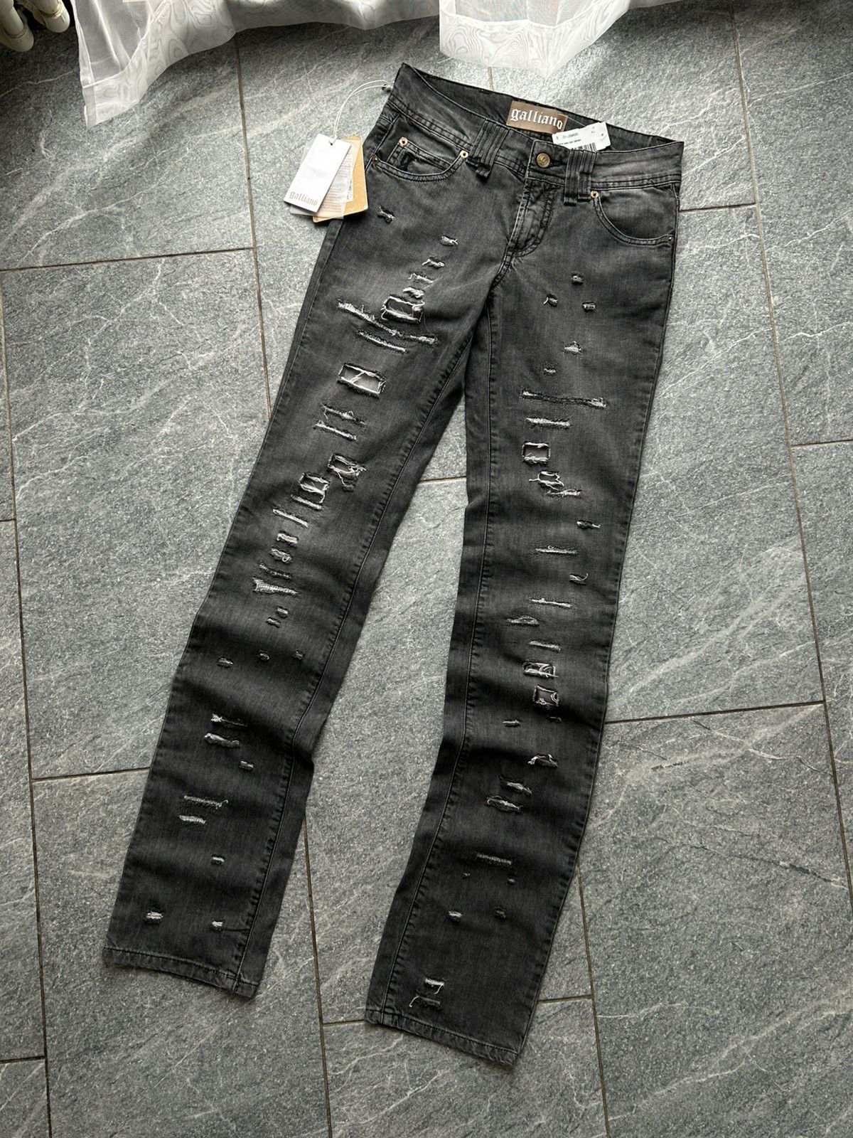 John Galliano Vintage New John Galliano Chic Gray Wash Straight Fit Jeans Size 25" / US 0 / IT 36 - 17 Thumbnail